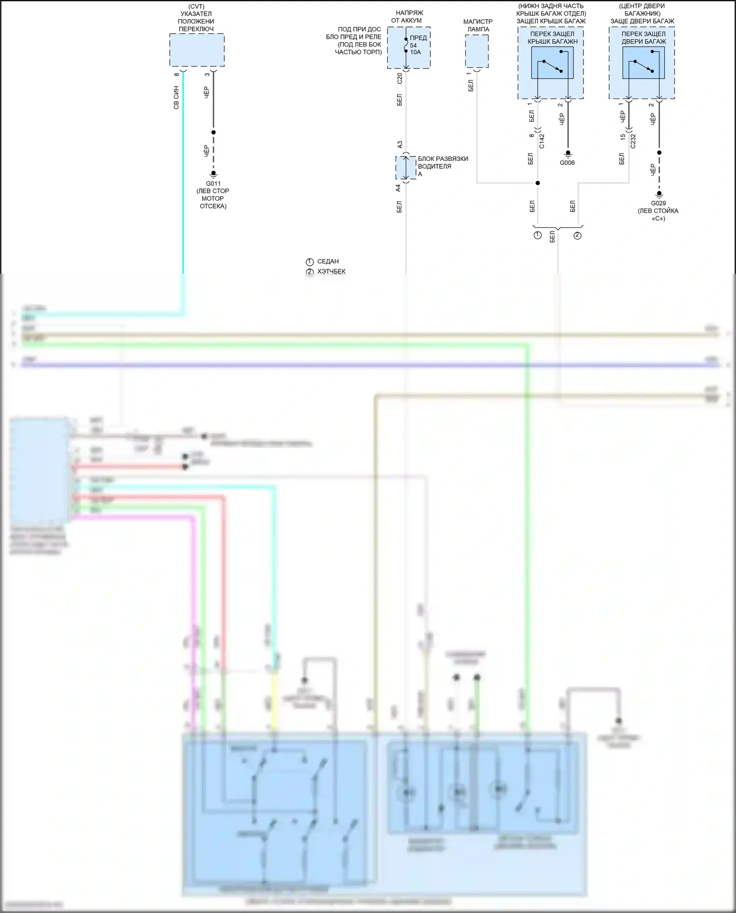 Civic Honda XI (2021-2024): Электросхема приборной панели (2 из 3) 