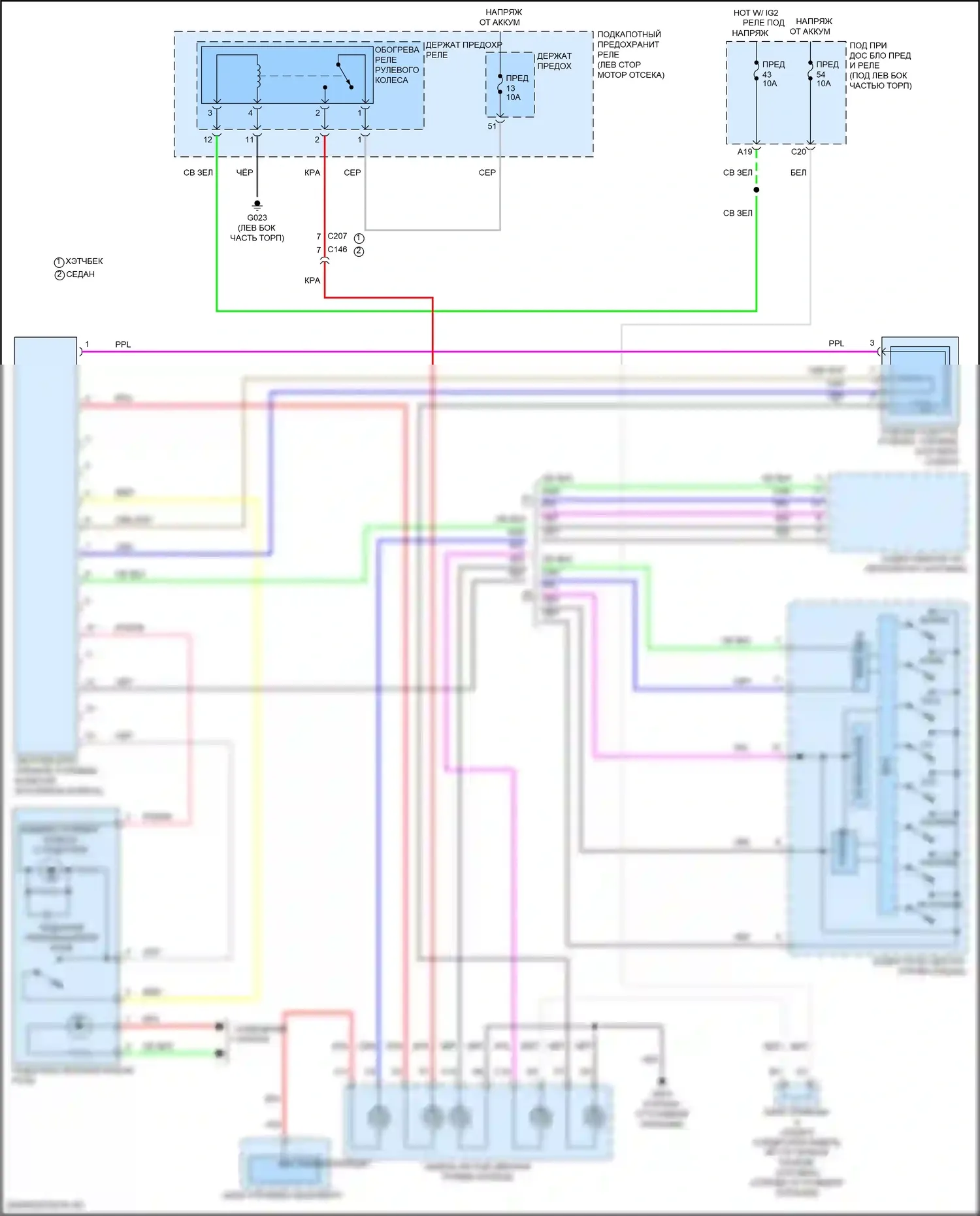 Civic Honda XI (2021-2024): Электросхема рулевого колеса с подогревом 