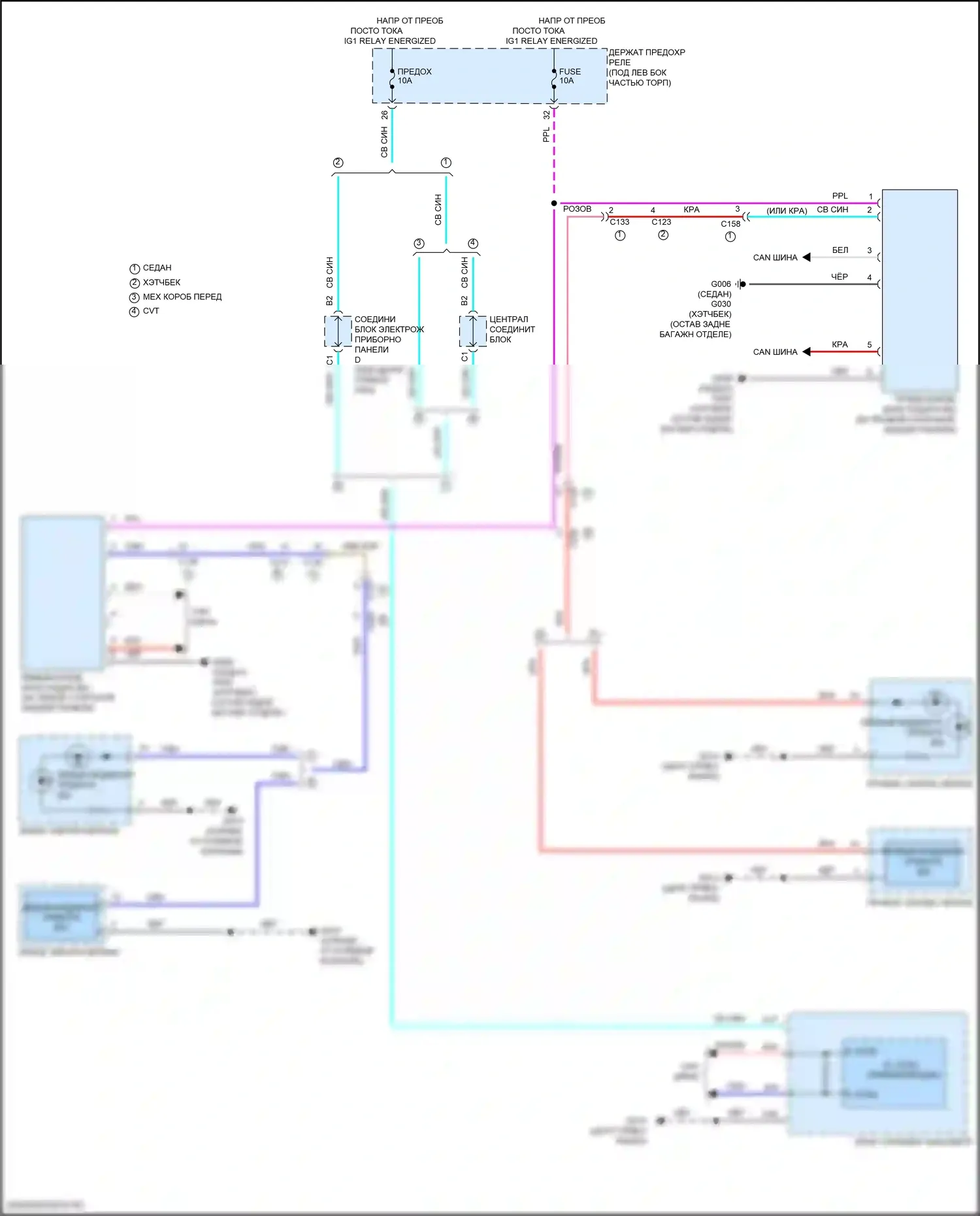 Civic Honda XI (2021-2024): Электросхема мониторинга в слепой зоне 
