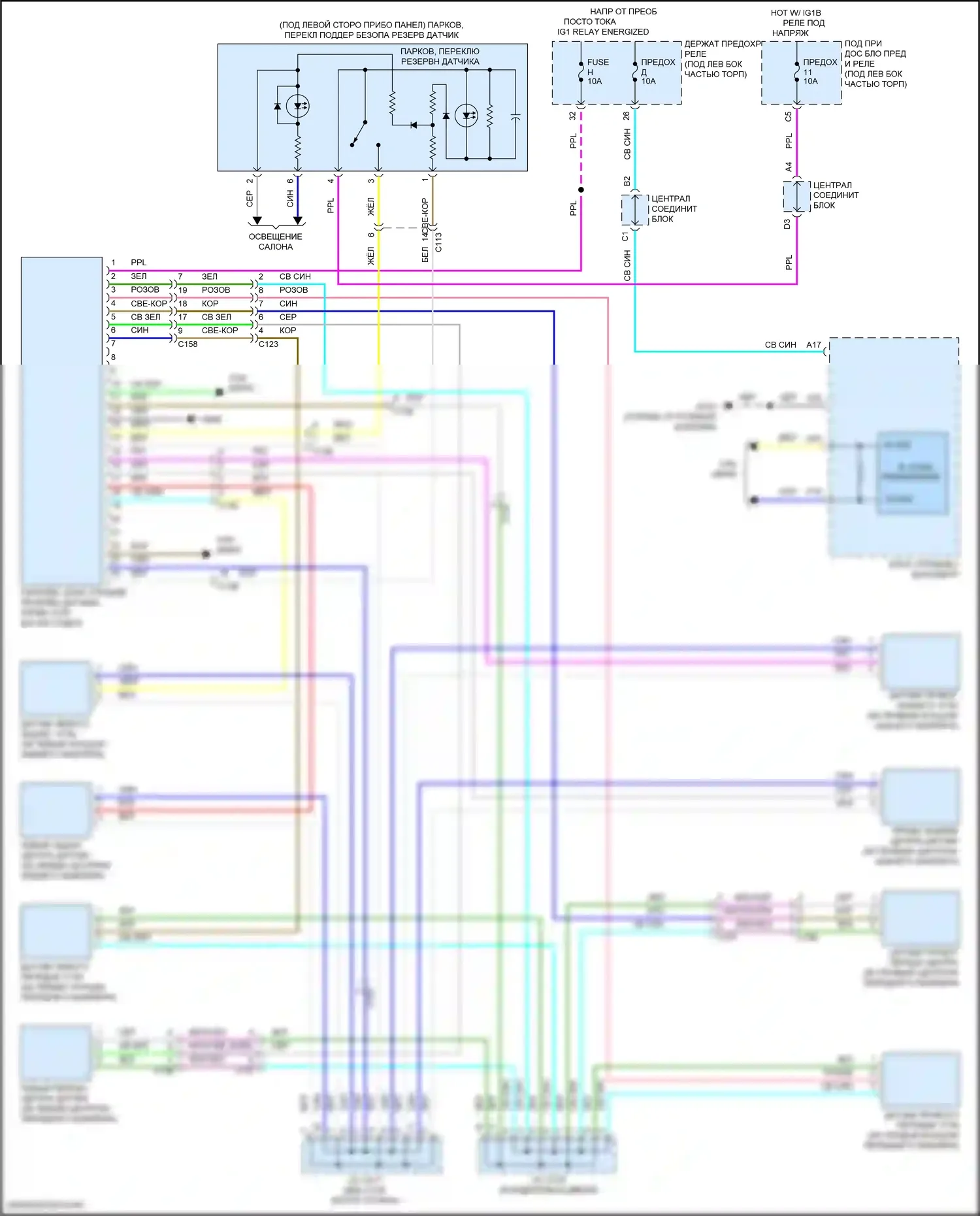 Civic Honda XI (2021-2024): Парковка помощник электросхема, седан touring 
