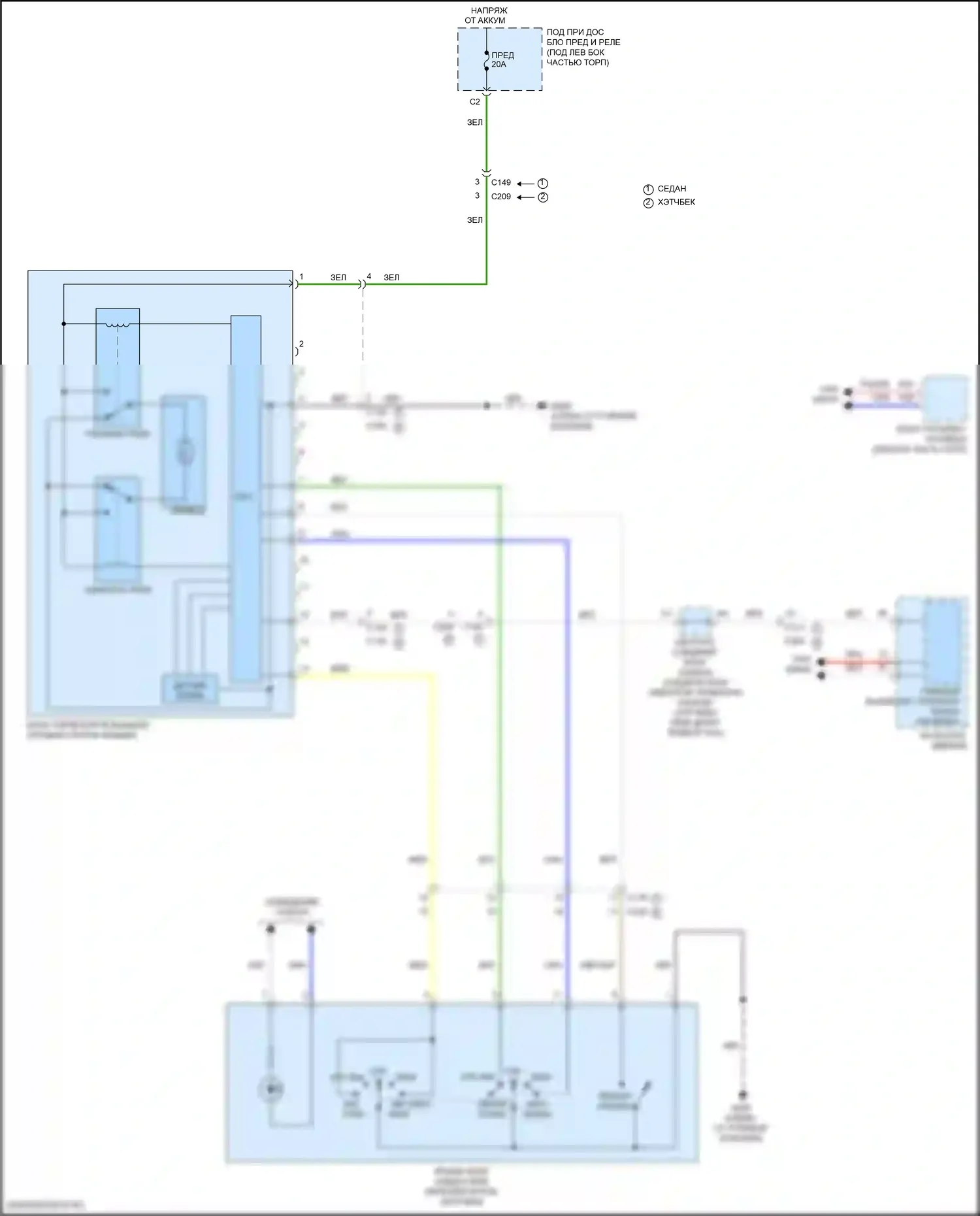 Civic Honda XI (2021-2024): Электросхема складной крыши/люка 