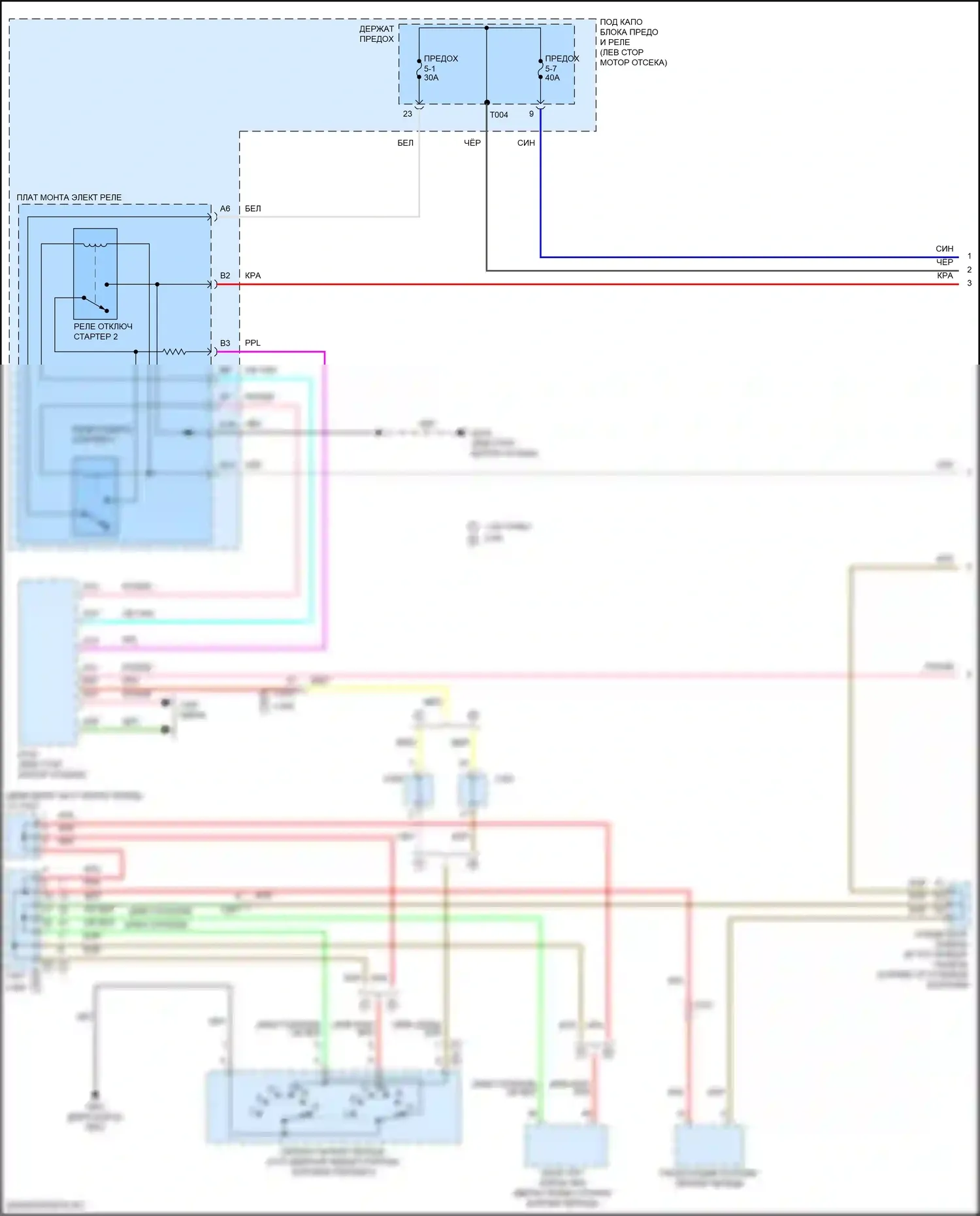 Civic Honda XI (2021-2024): Электросхема стартера, хэтчбек (1 из 2) 