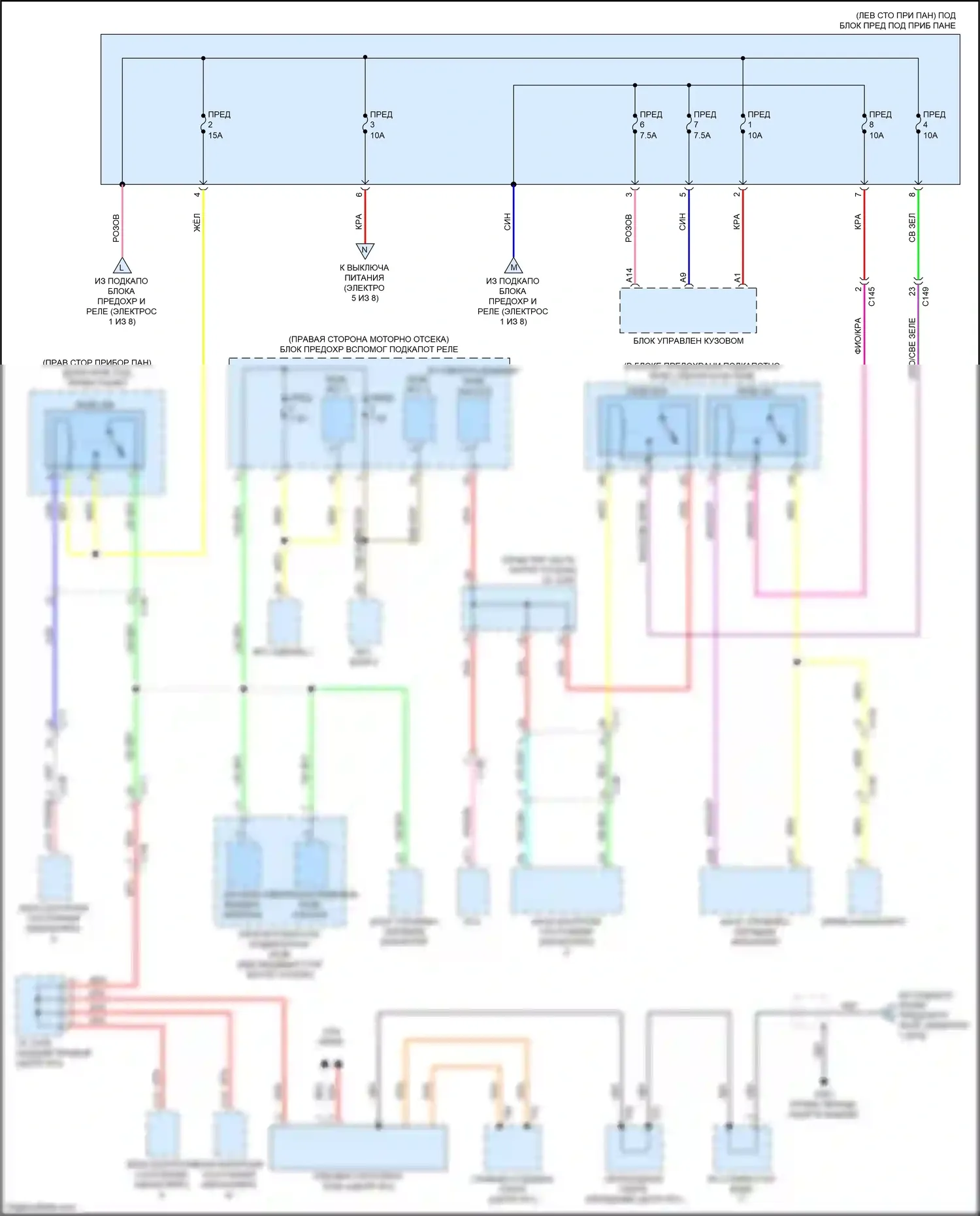 Clarity Honda II (2016-2021): 1,5л, электросхема блока предохранителей-реле (4 из 8) 