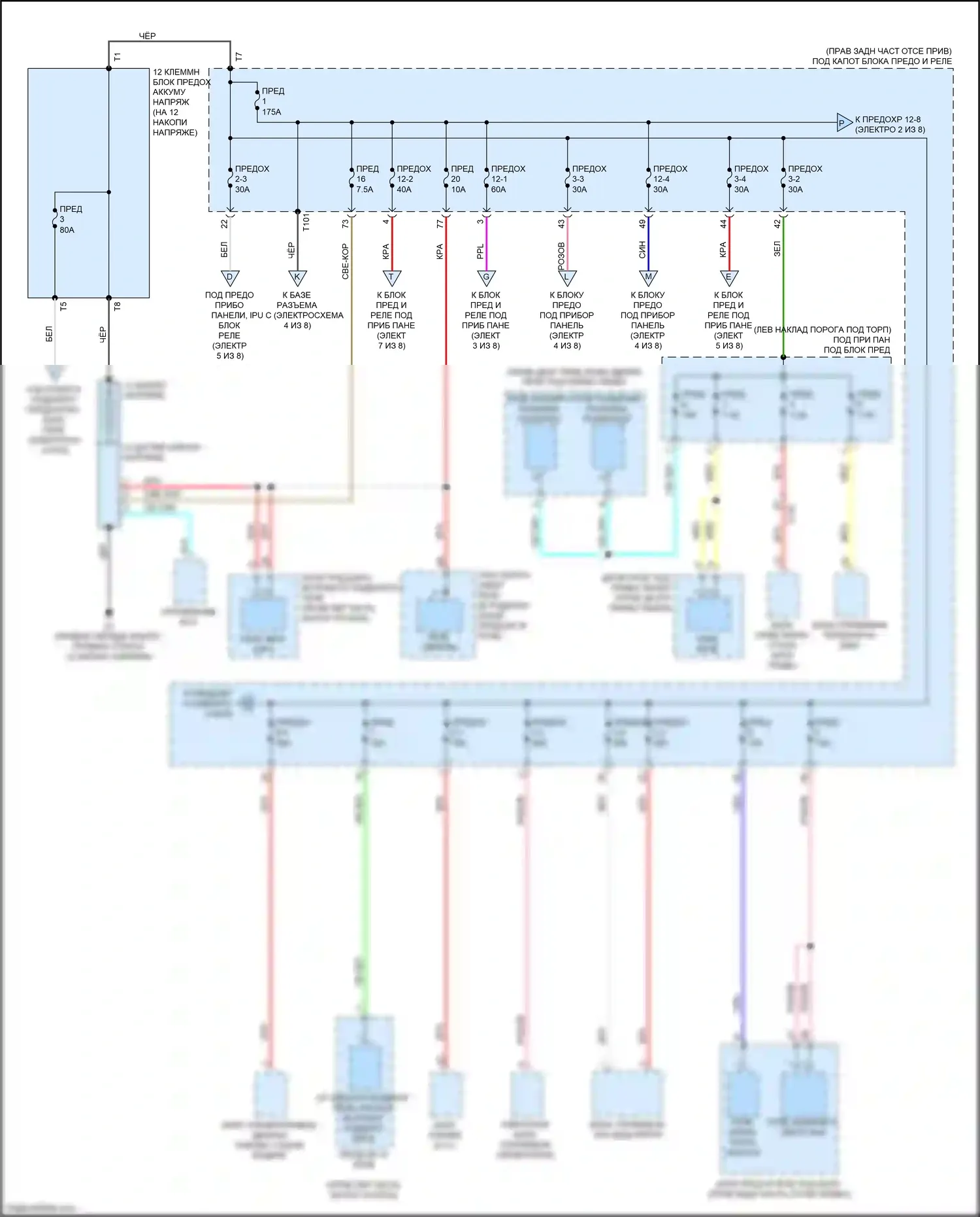 Clarity Honda II (2016-2021): Электрическая, электросхема блока предохранителей реле (1 из 8) 