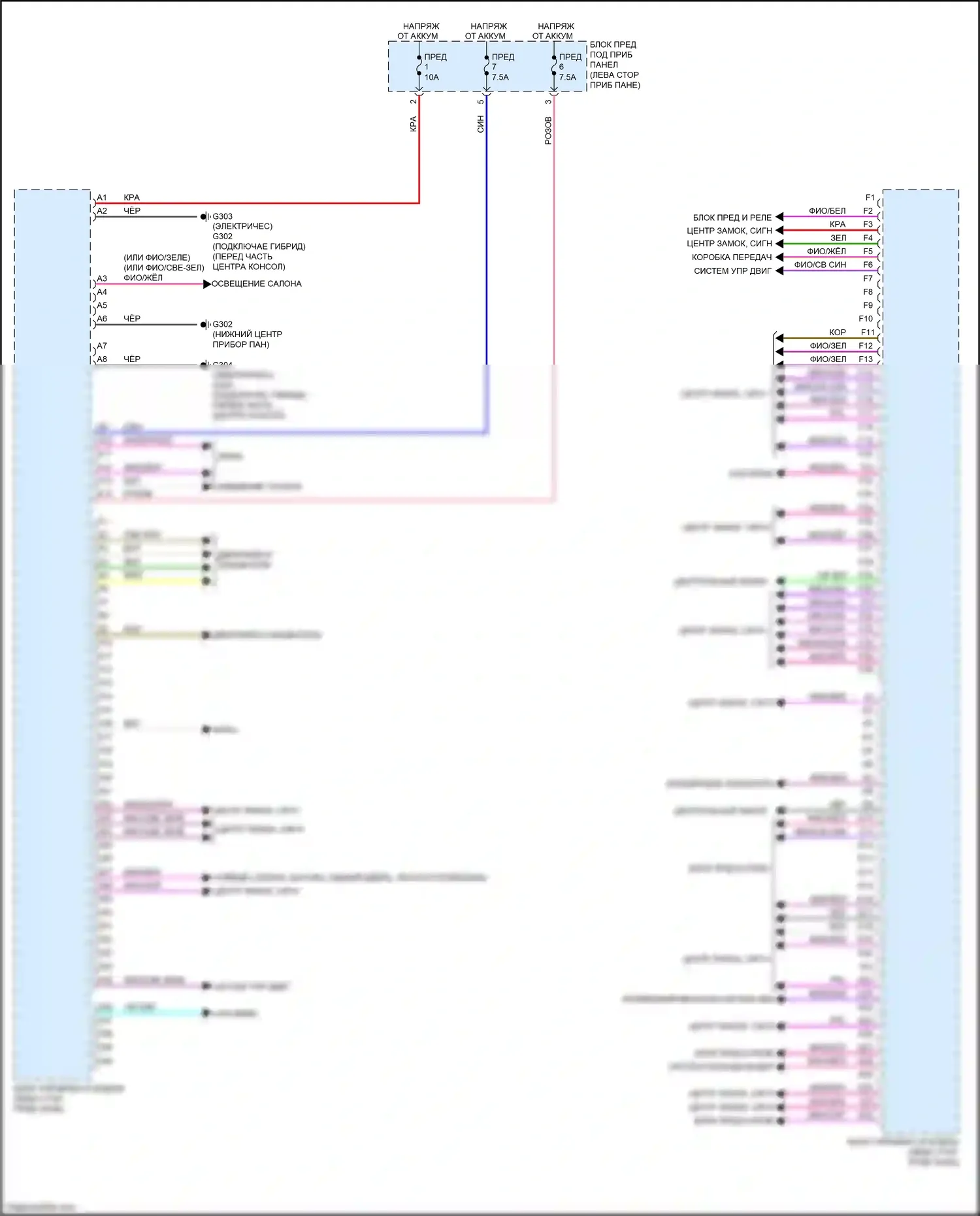 Clarity Honda II (2016-2021): Электросхема блоков управления кузовом (1 из 2) 