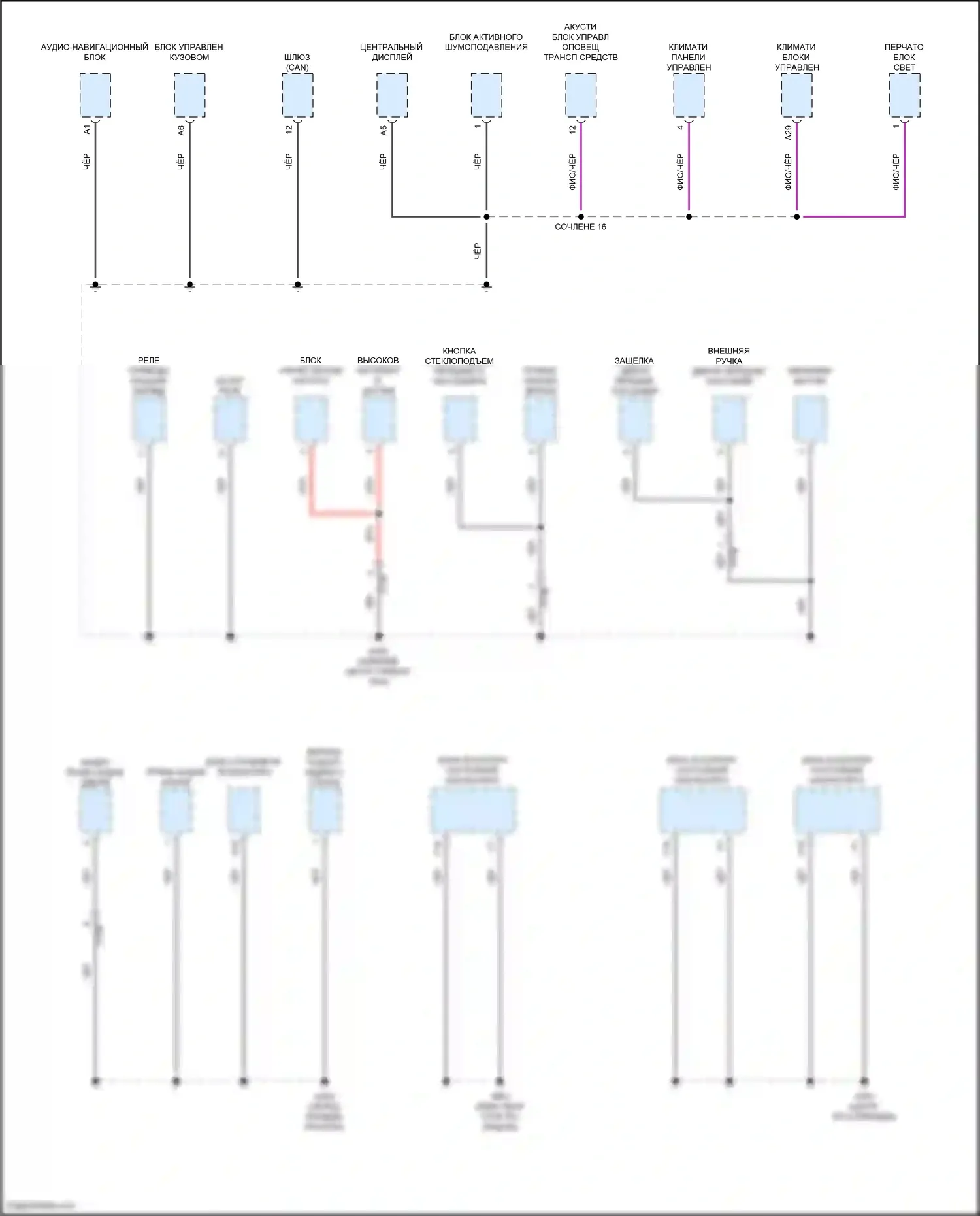Clarity Honda II (2016-2021): Электросхема, электросхема разводки массы (4 из 5) 
