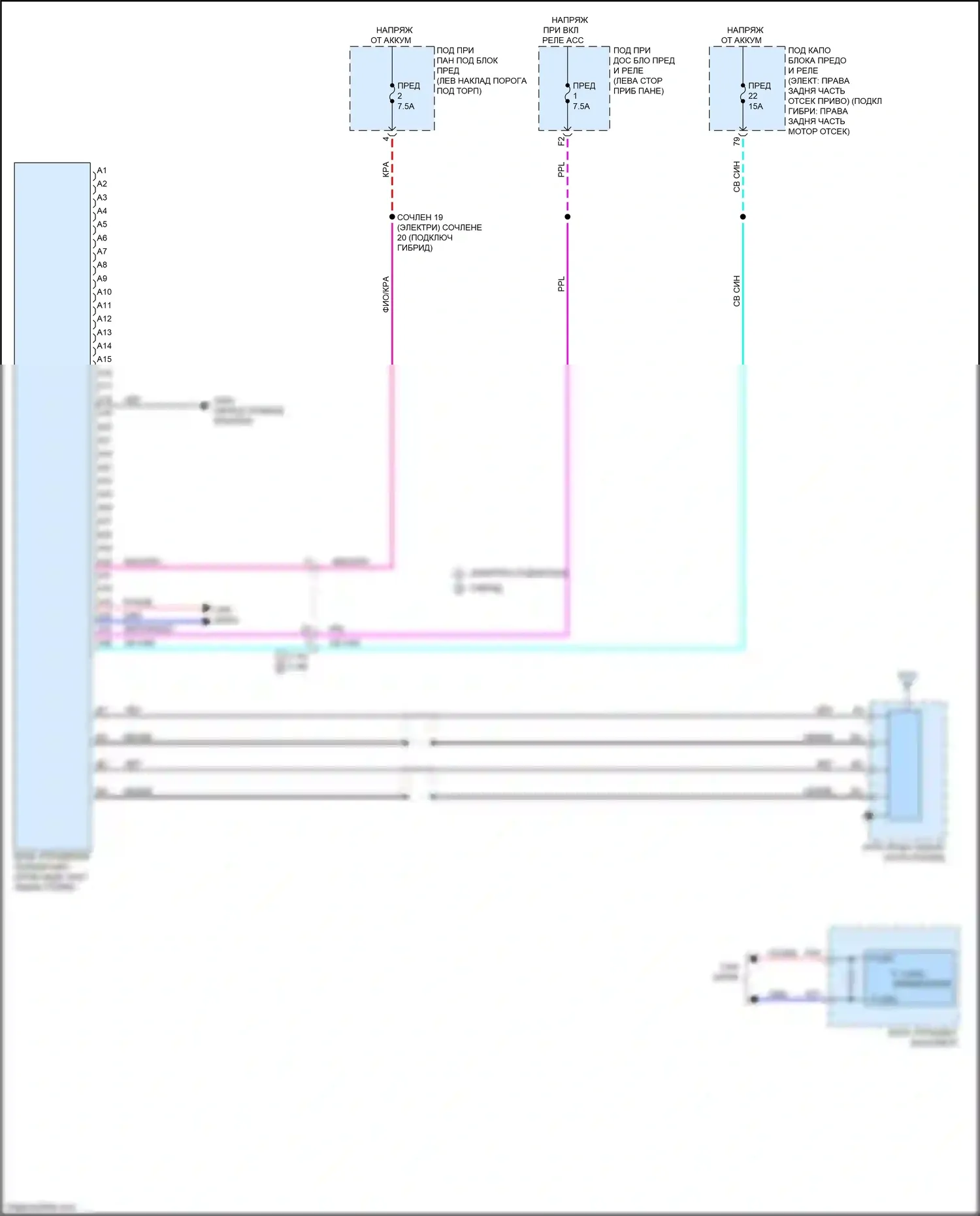 Clarity Honda II (2016-2021): Электросхема телематики 