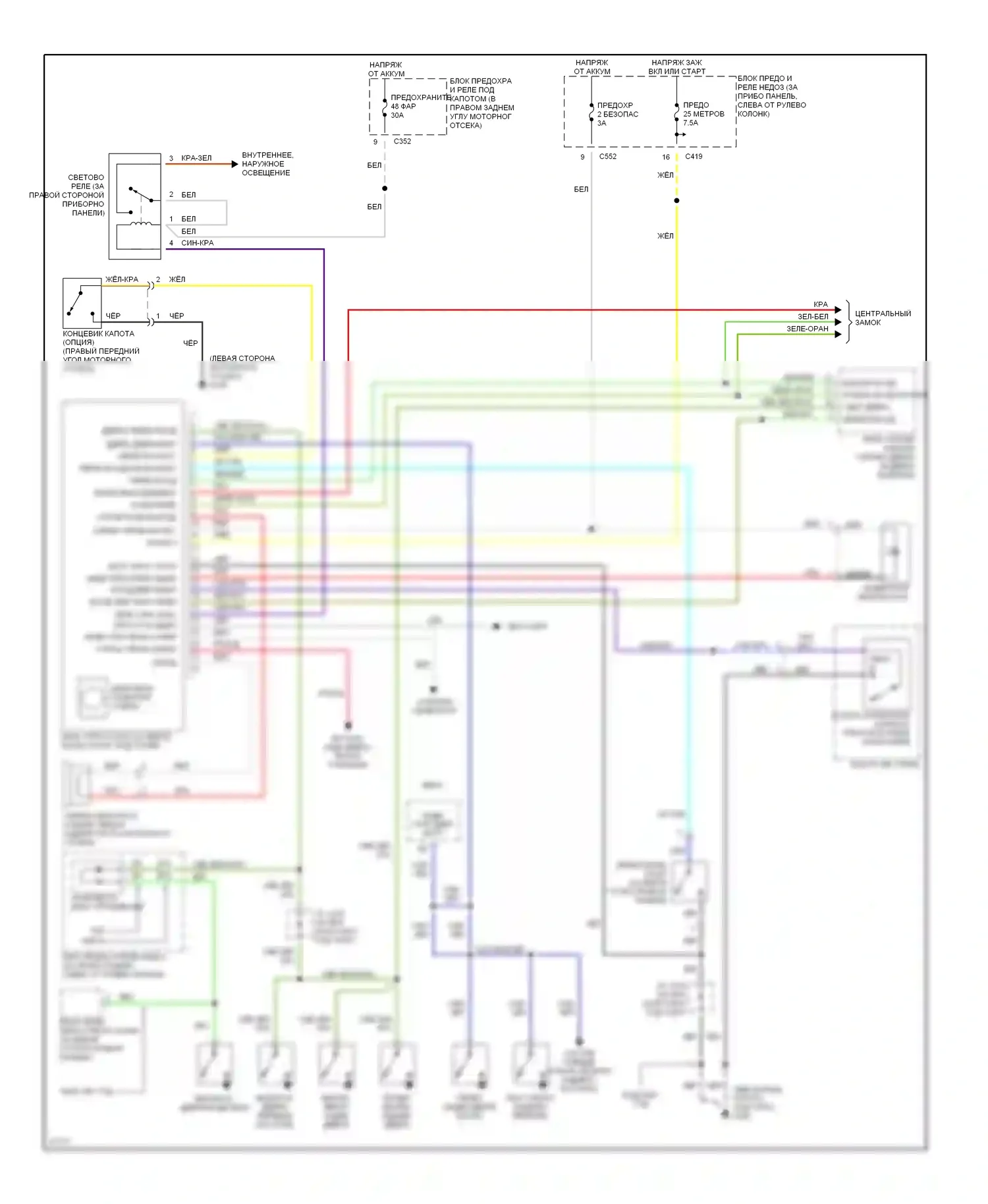 CR-V Honda I рестайлинг (1999-2001): Сигнализации электросхема 