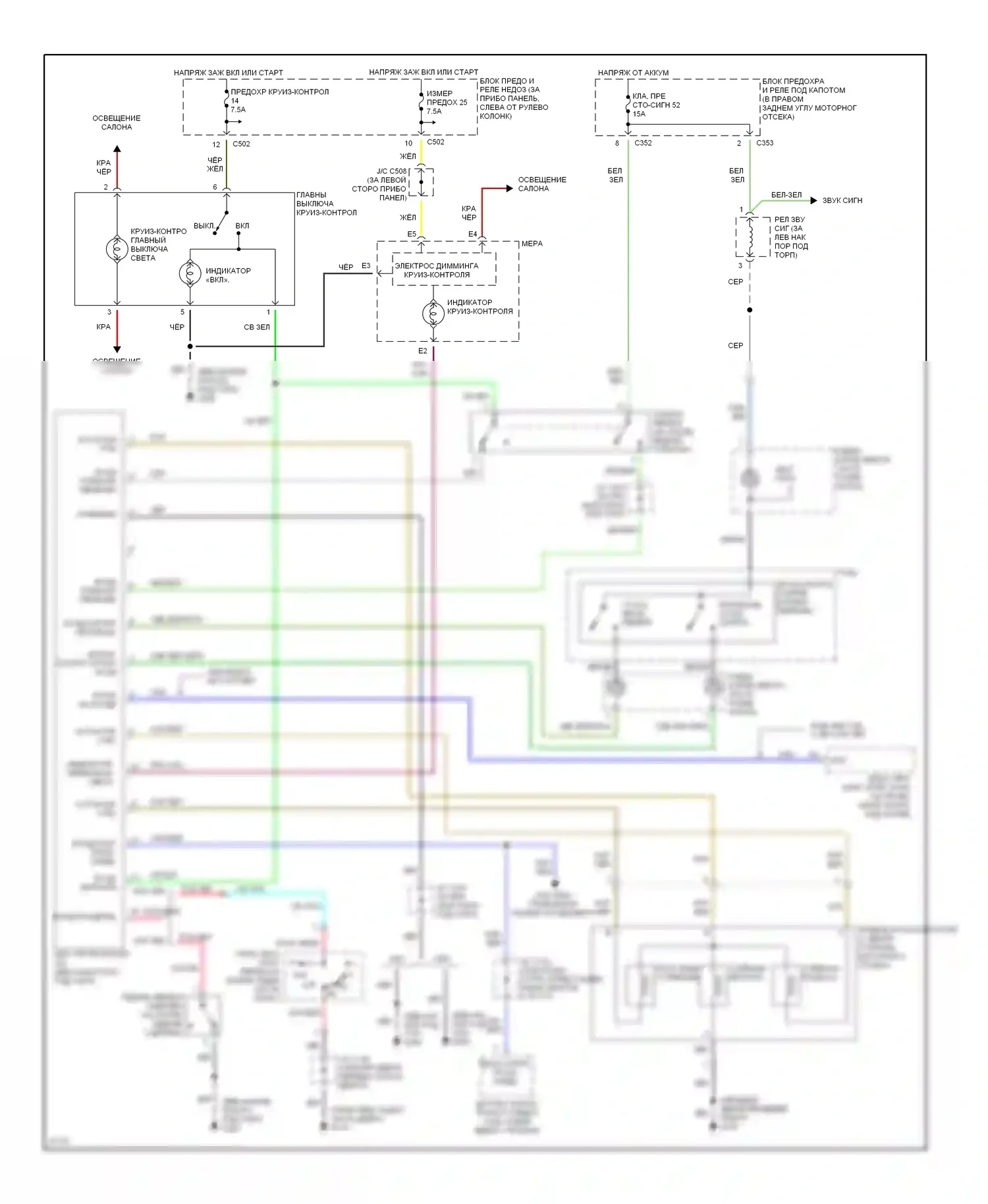 CR-V Honda I (1995-1999): Электросхема круиз-контроля 