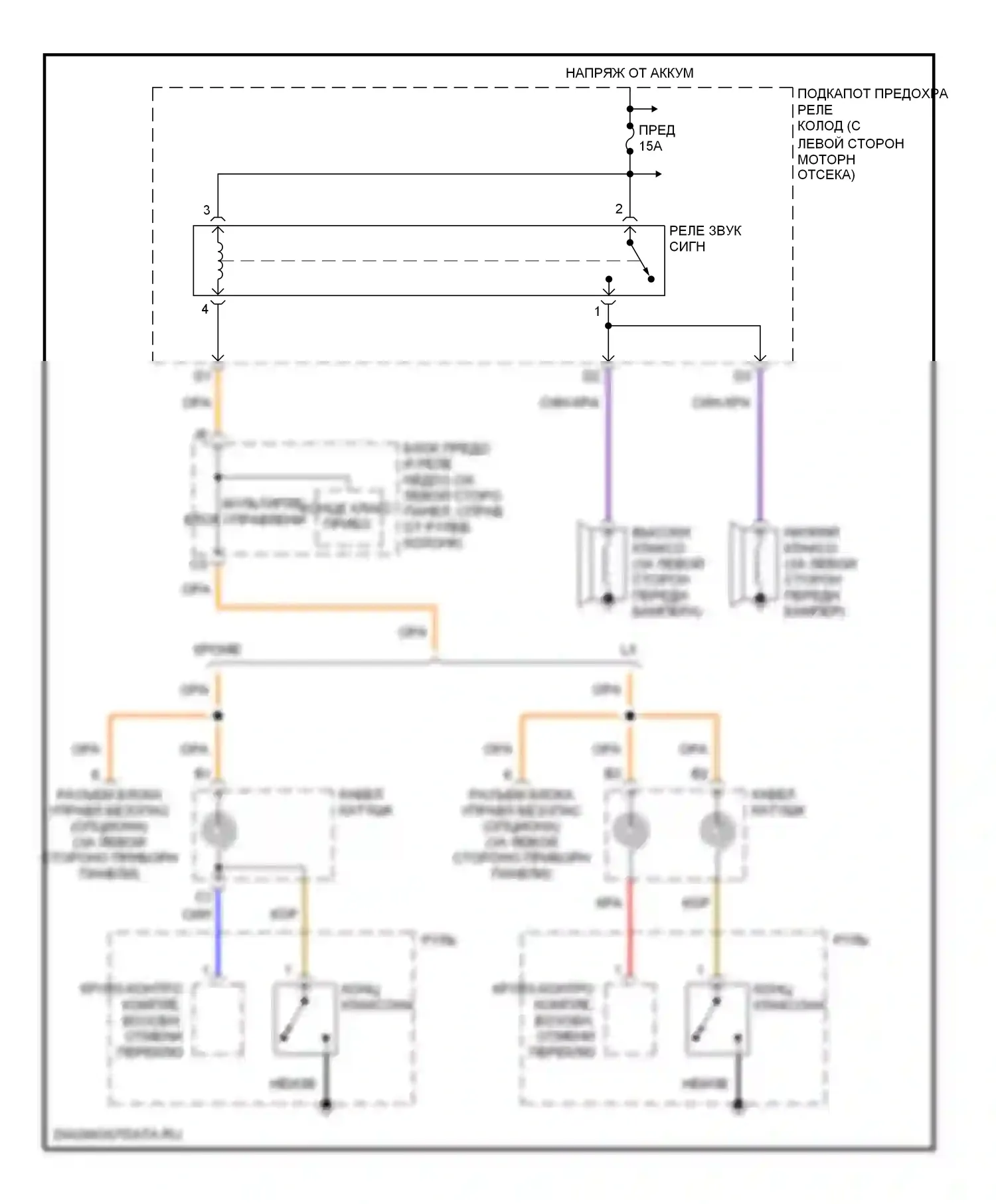 CR-V Honda II рестайлинг (2004-2006): Электросхема клаксона 