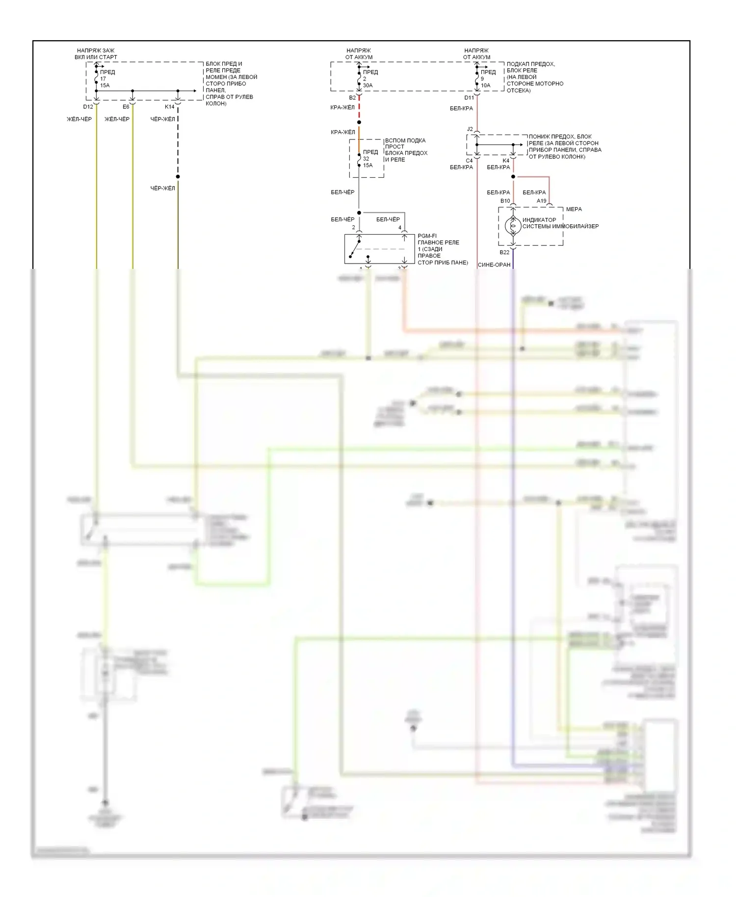 CR-V Honda II рестайлинг (2004-2006): Электросхема иммобилайзера 