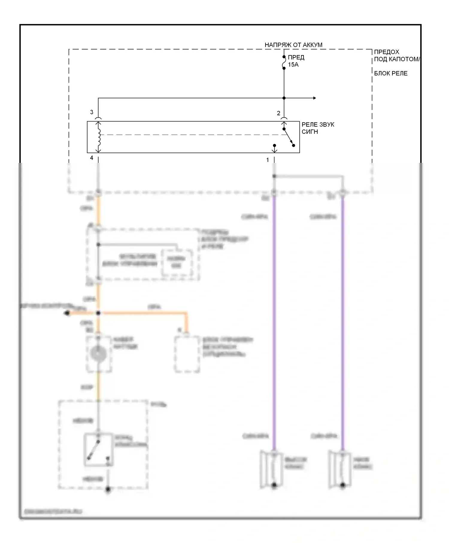 CR-V Honda II (2001-2004): Электросхема клаксона 