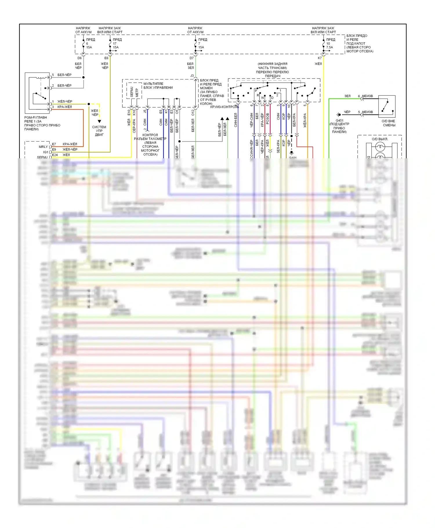 CR-V Honda II (2001-2004): Электросхема автоматической коробки передач 