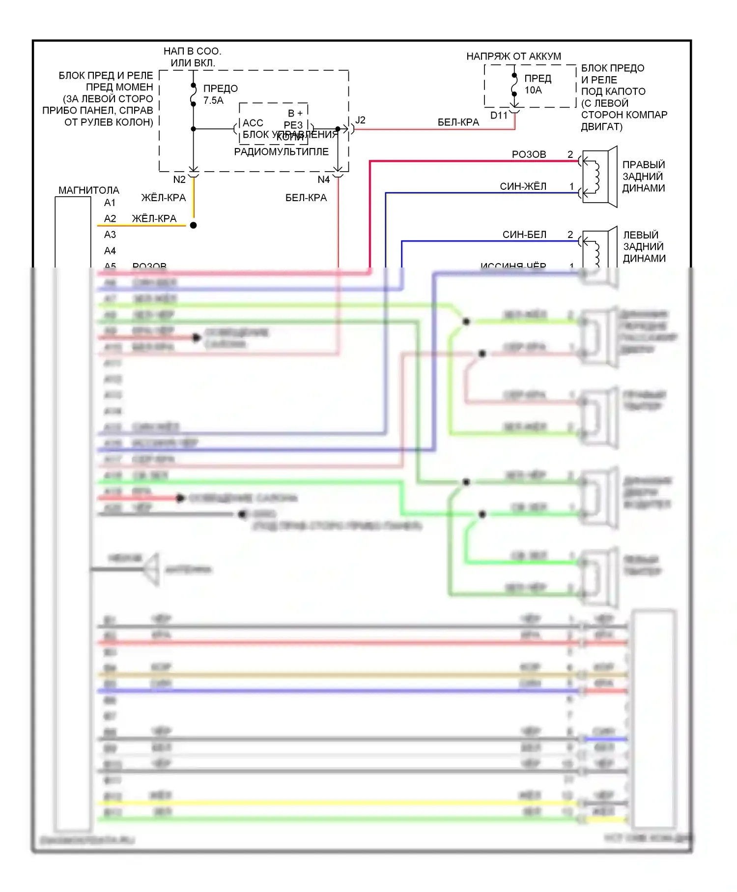 CR-V Honda II (2001-2004): Электросхемы радиосвязи, модель lx 