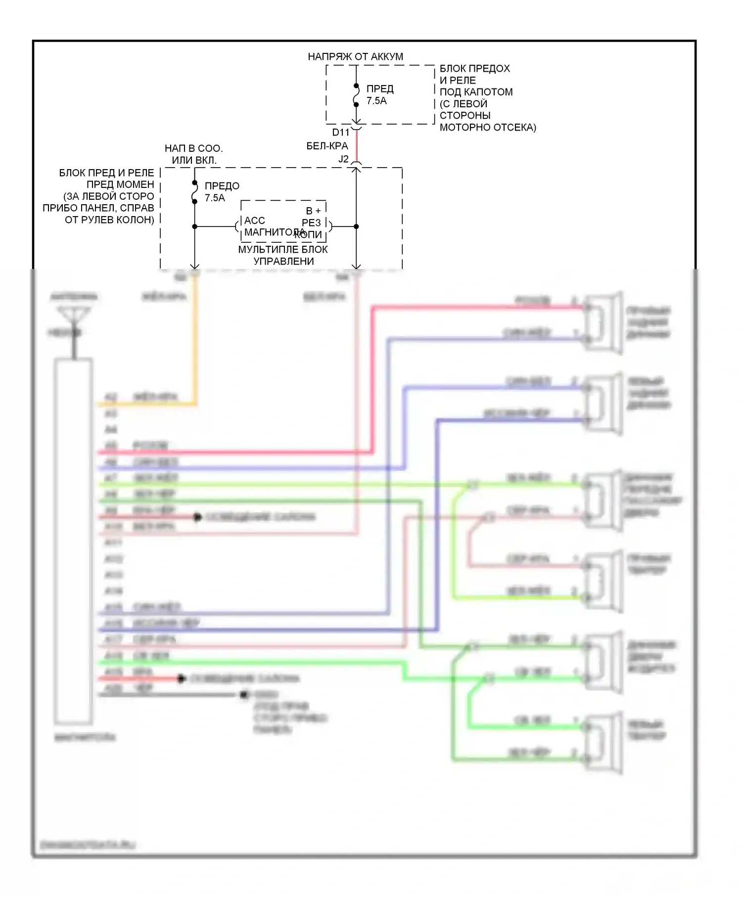 CR-V Honda II (2001-2004): Электросхемы радиосвязи, за исключением lx 