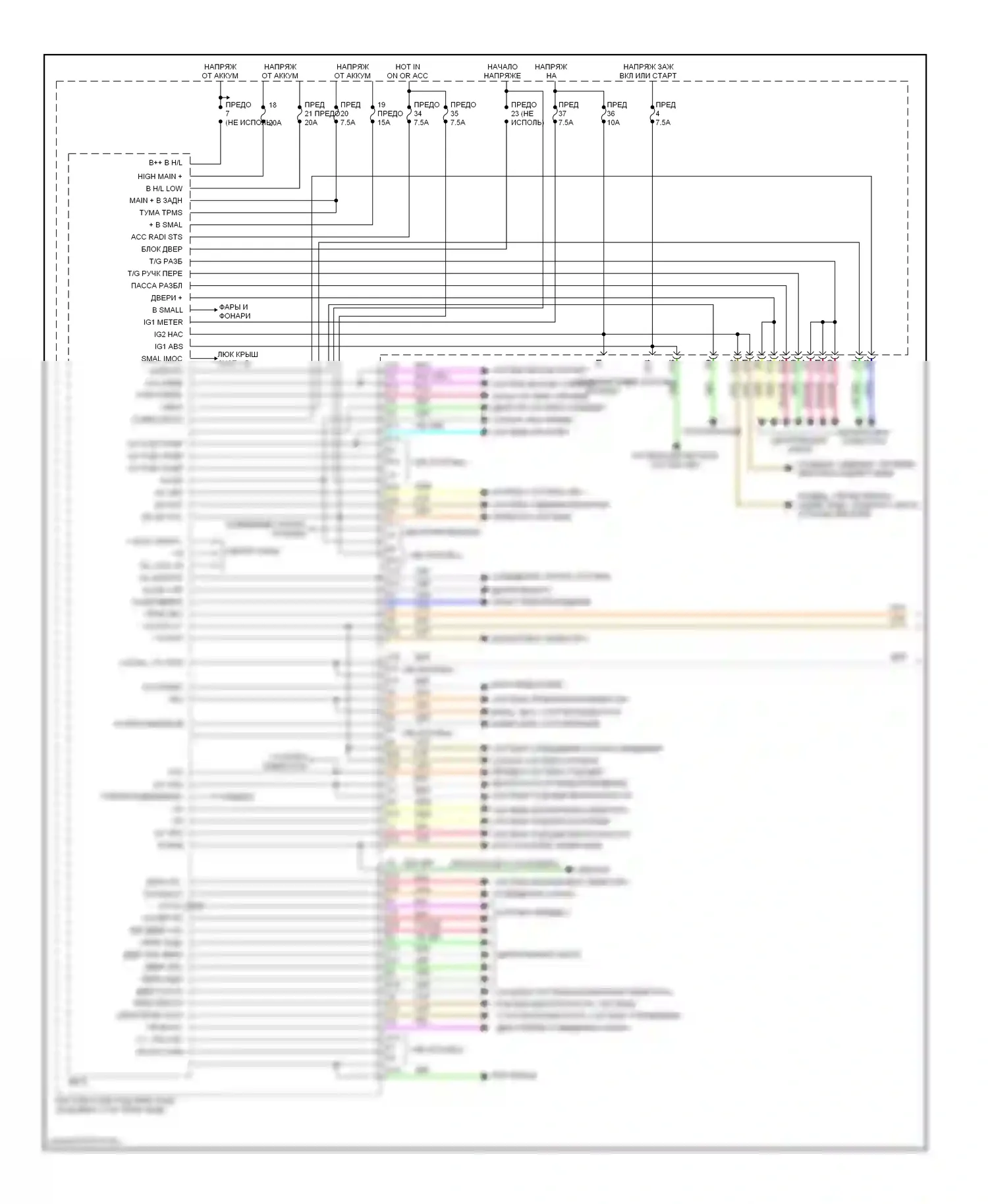 CR-V Honda III рестайлинг (2009-2012): Электросхема блоков управления кузовом (1 из 2) 