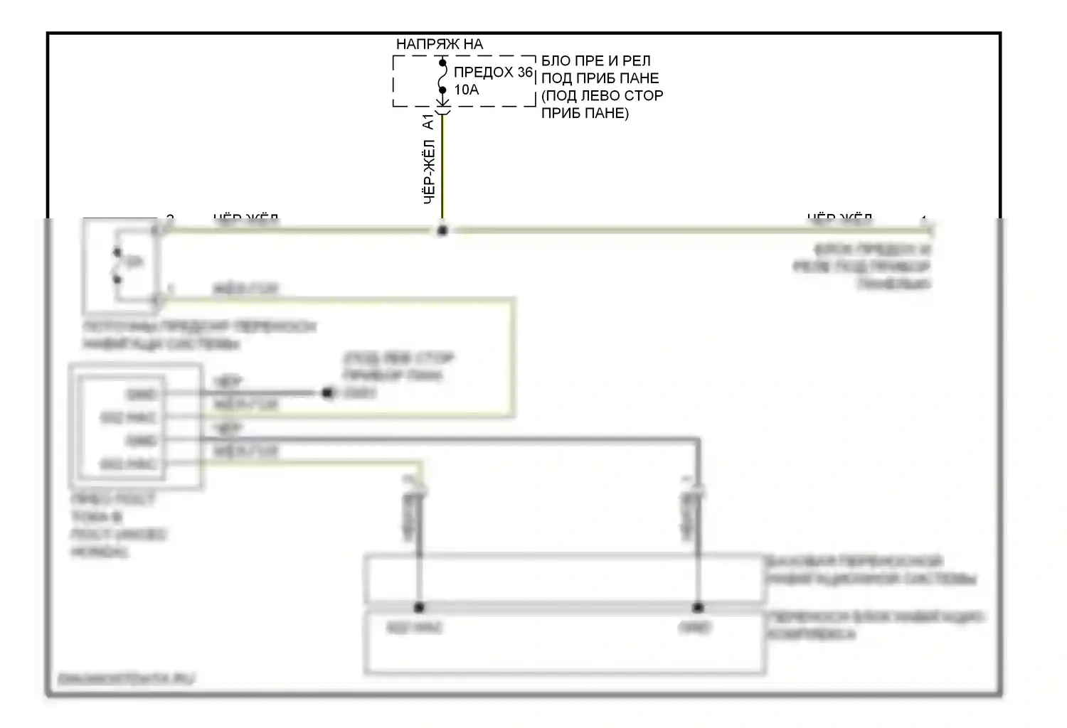 CR-V Honda III рестайлинг (2009-2012): Переносная электросхема навигации 