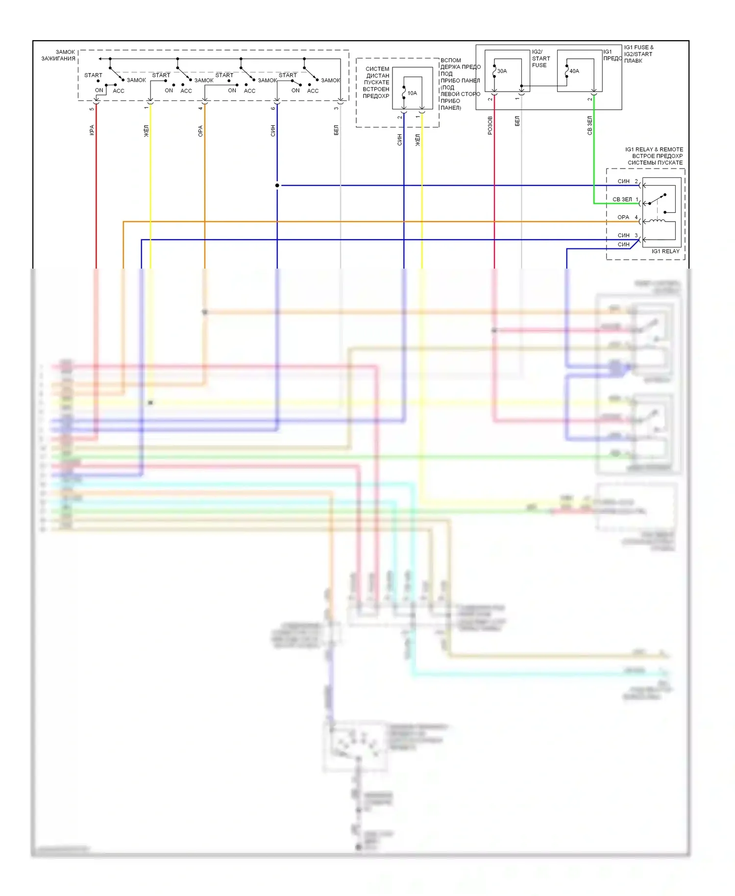 CR-V Honda III рестайлинг (2009-2012): Электросхема удаленного стартера (2 из 2) 