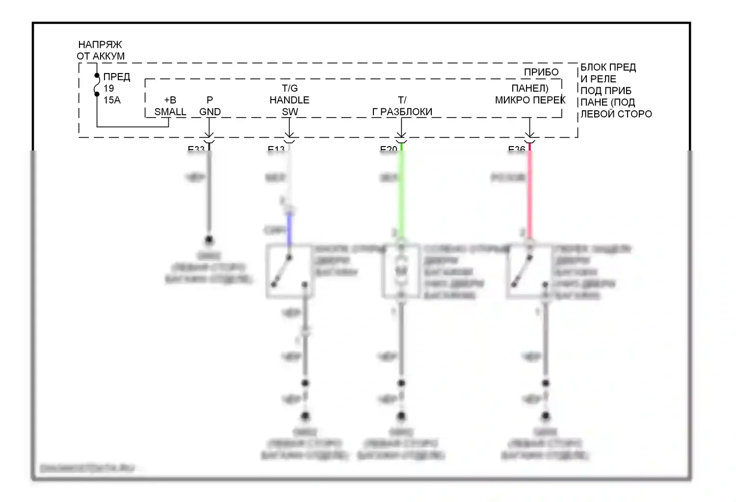 CR-V Honda III (2006-2009): Электросхема выпуска двери багажника 