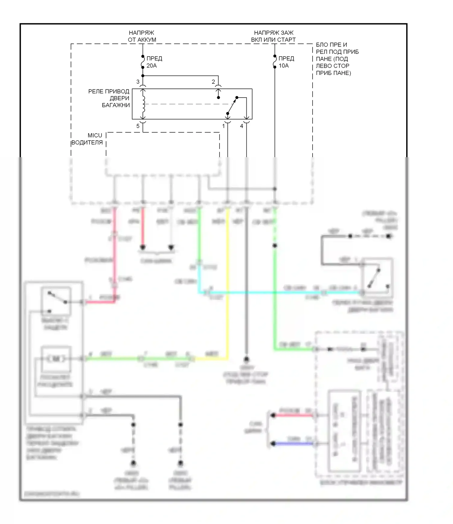 CR-V Honda IV (2011-2015): Электросхема выпуска двери багажника 