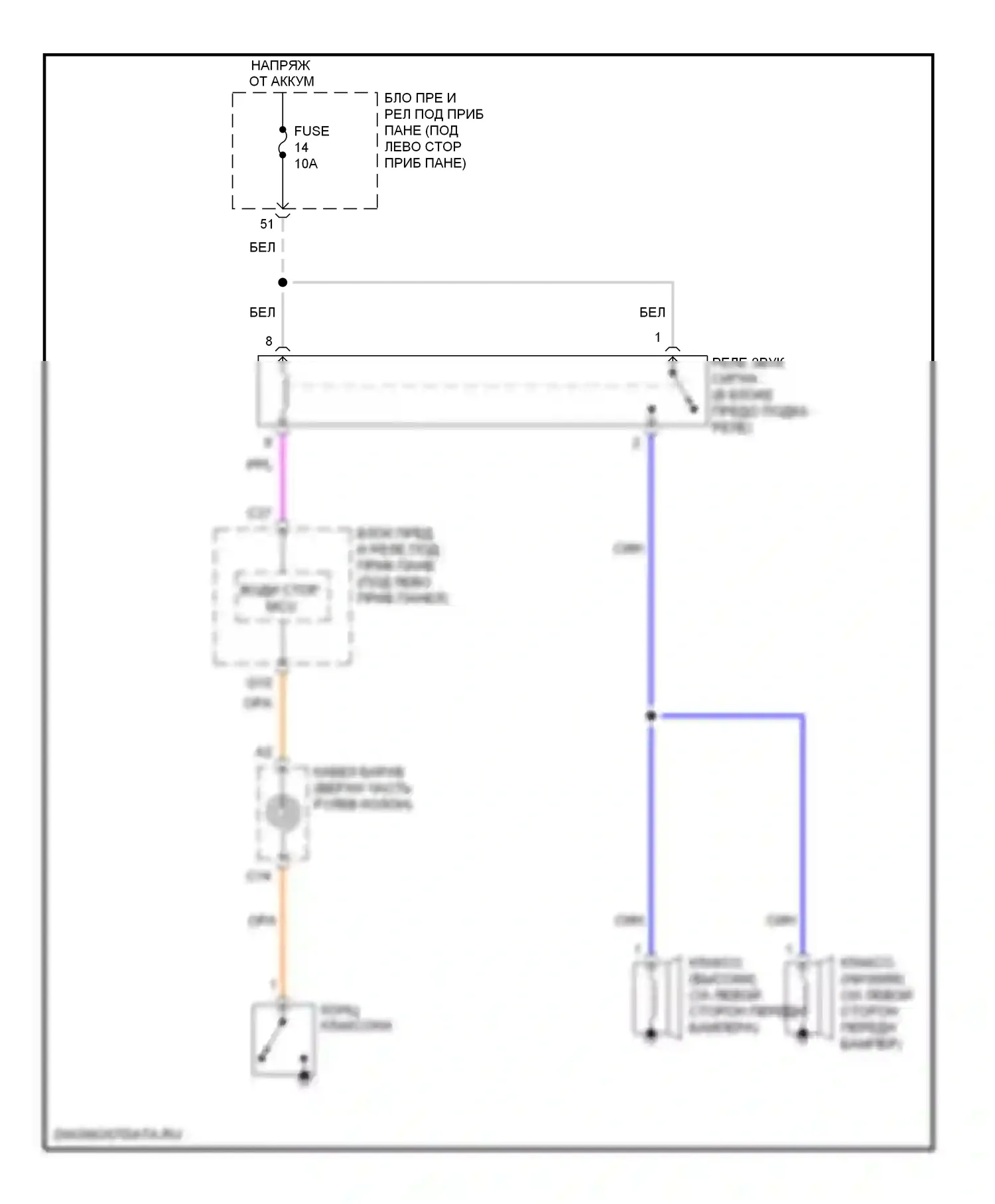 CR-V Honda IV (2011-2015): Электросхема клаксона 