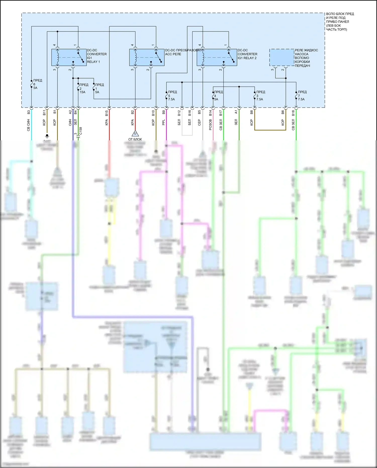 CR-V Honda V рестайлинг (2019-2024): Электросхема блока предохранителей реле, кроме гибридного с бесключевым доступом (7 из 7) 