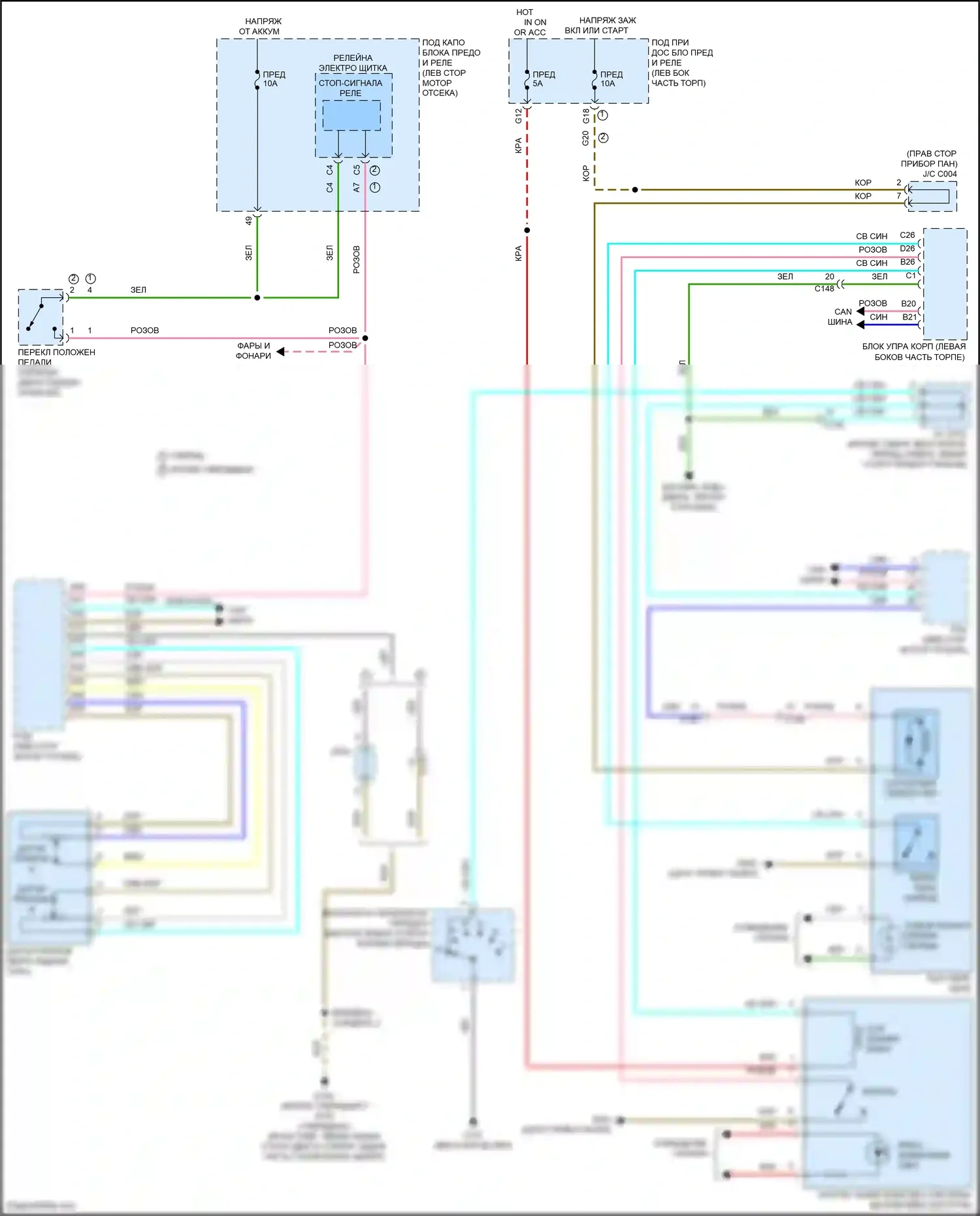 CR-V Honda V рестайлинг (2019-2024): Электросхема блокировки селектора 