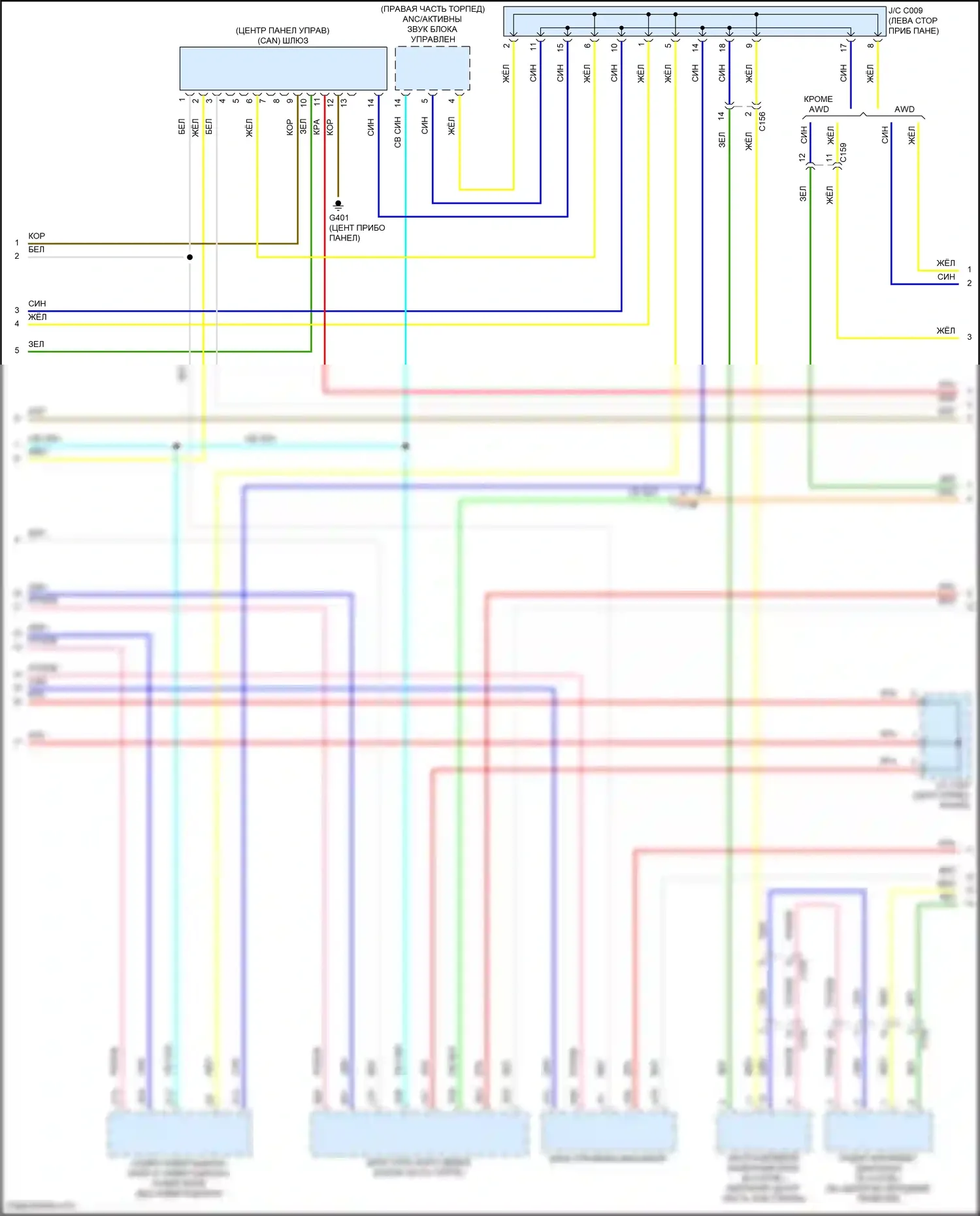 CR-V Honda V рестайлинг (2019-2024): Can шина электросхема, за исключением гибридной (3 из 4) 