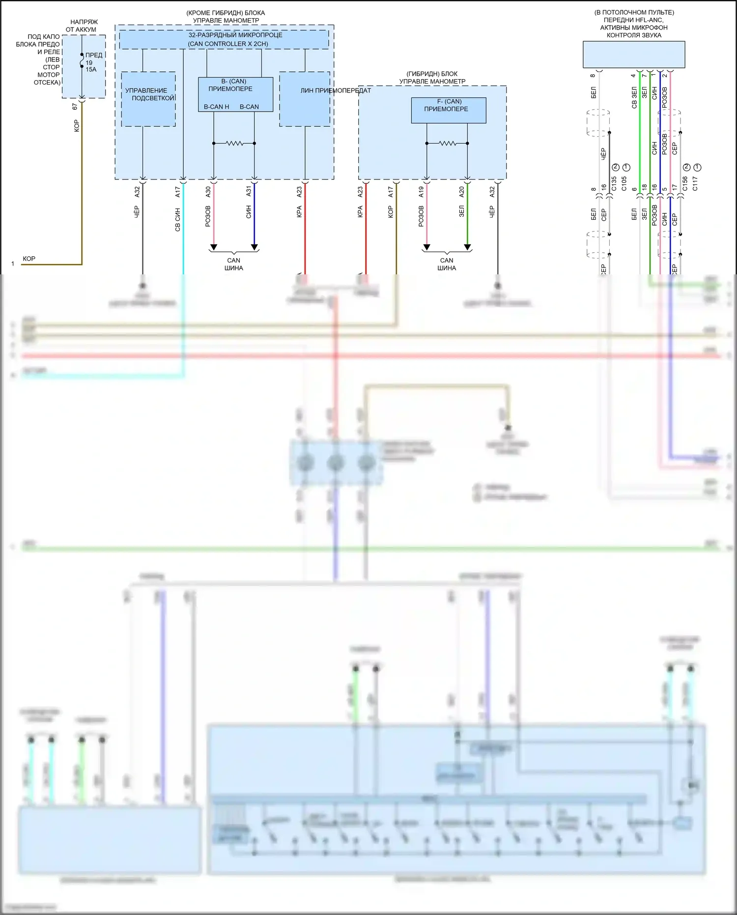 CR-V Honda V рестайлинг (2019-2024): Электросхема магнитолы, с цветным звуком (2 из 3) 