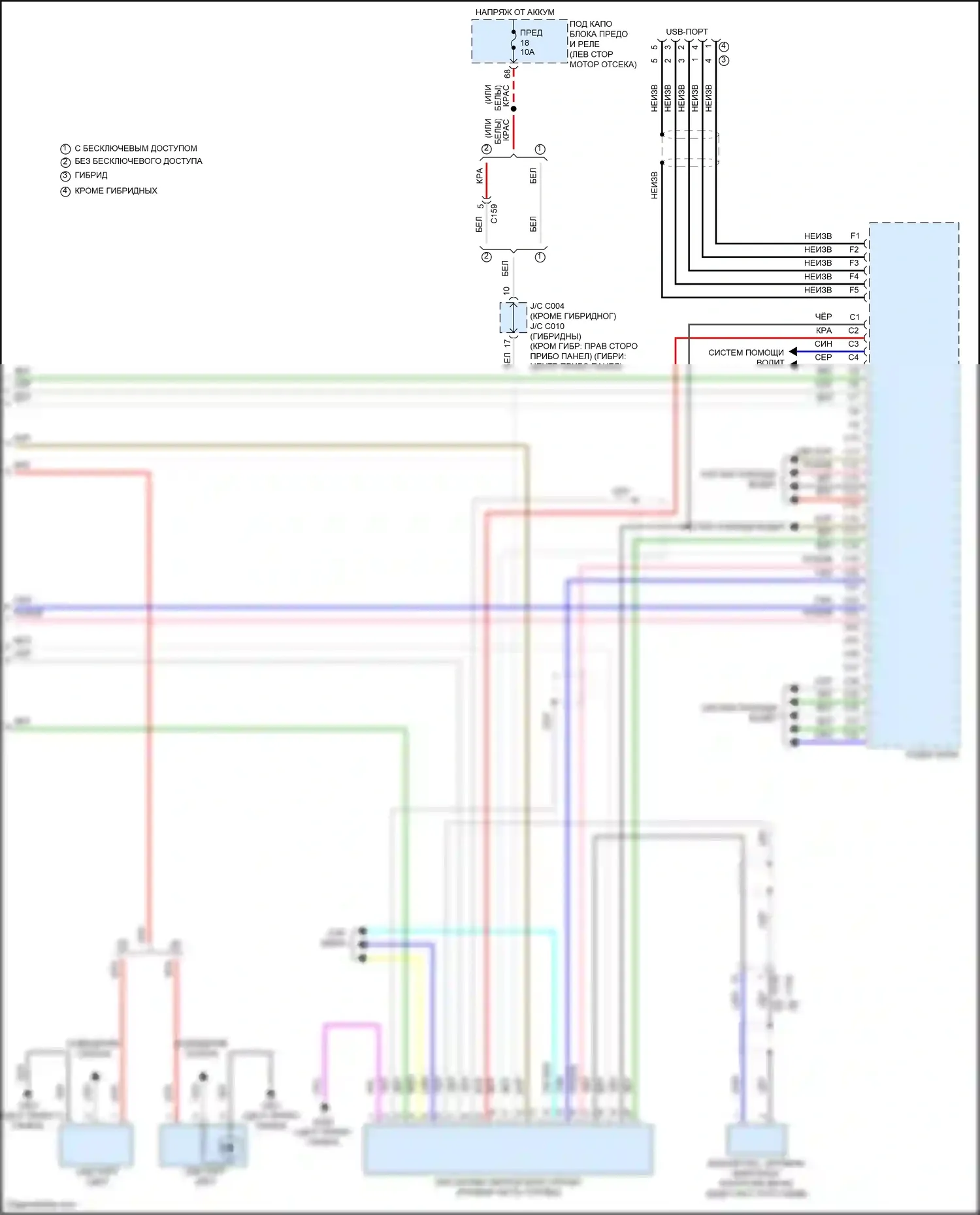 CR-V Honda V рестайлинг (2019-2024): Электросхема магнитолы, с цветным звуком (3 из 3) 