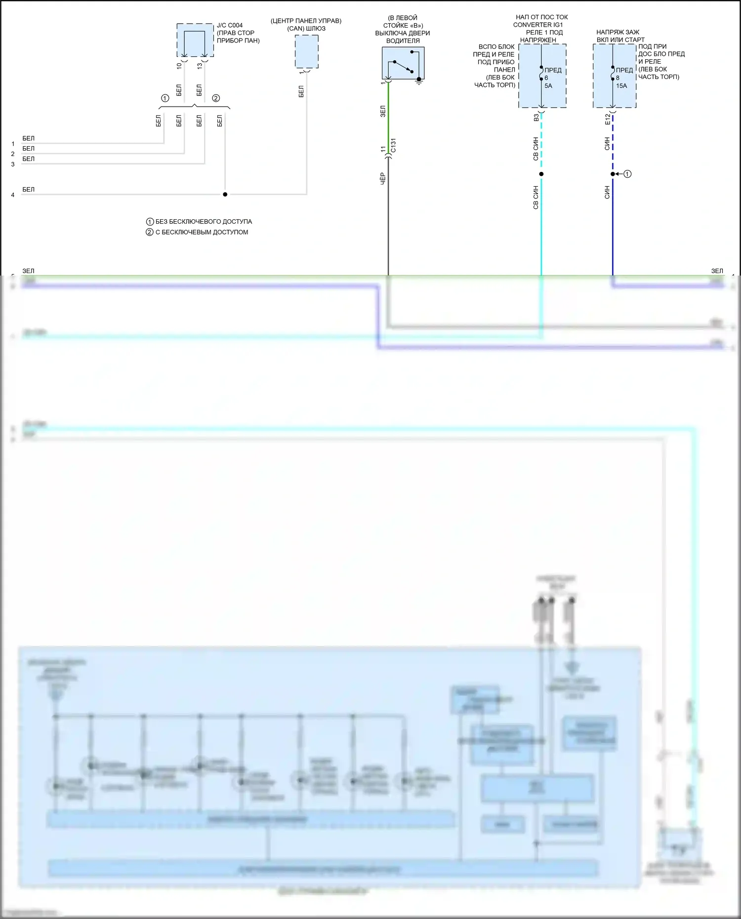 CR-V Honda V рестайлинг (2019-2024): Электросхема приборной панели, кроме гибридной (2 из 4) 