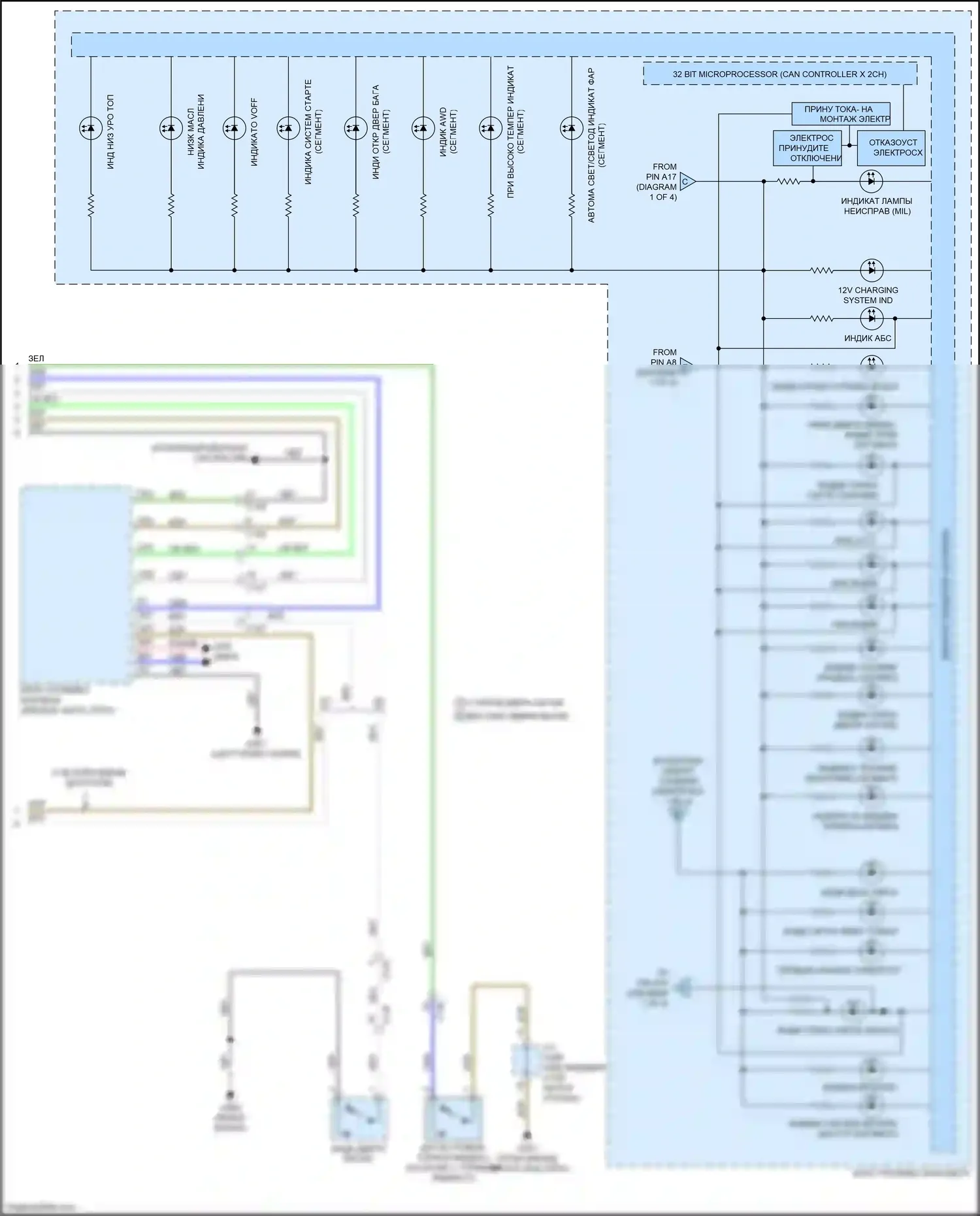CR-V Honda V рестайлинг (2019-2024): Электросхема приборной панели, кроме гибридной (4 из 4) 
