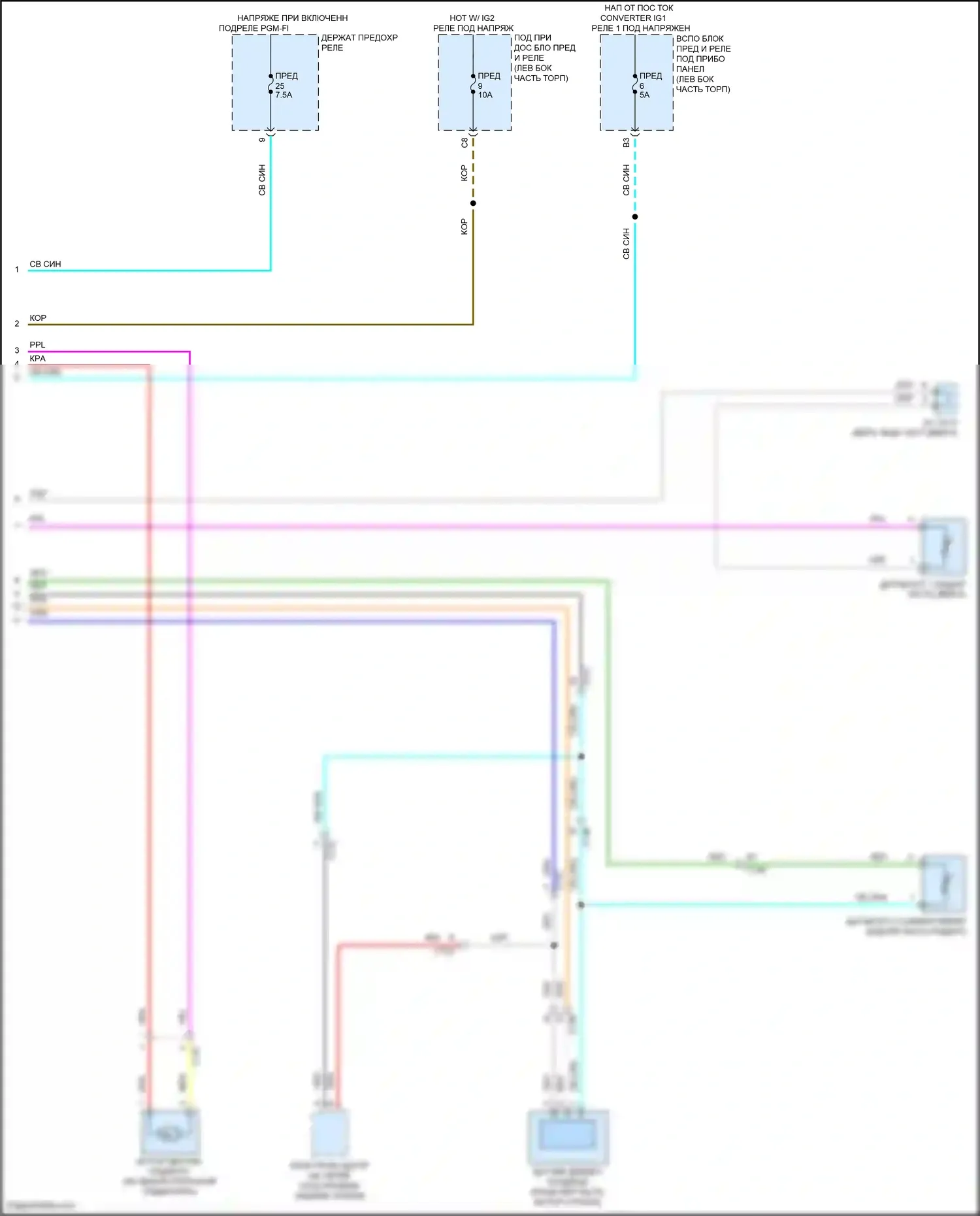 CR-V Honda V рестайлинг (2019-2024): Электросхема вентилятора охлаждения, кроме гибридного (2 из 2) 