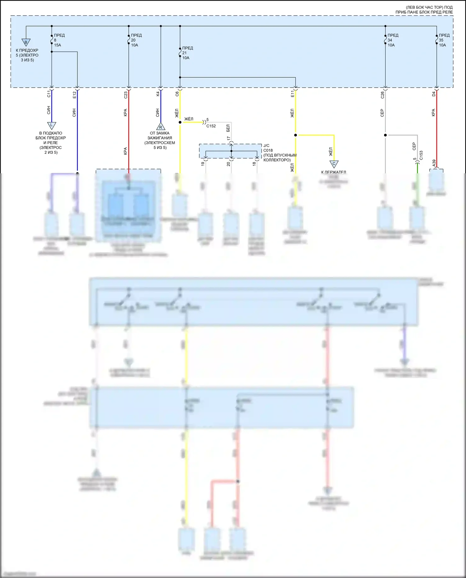 CR-V Honda V (2016-2022): Электросхема блока предохранителей реле, без бесключевого доступа (5 из 5) 