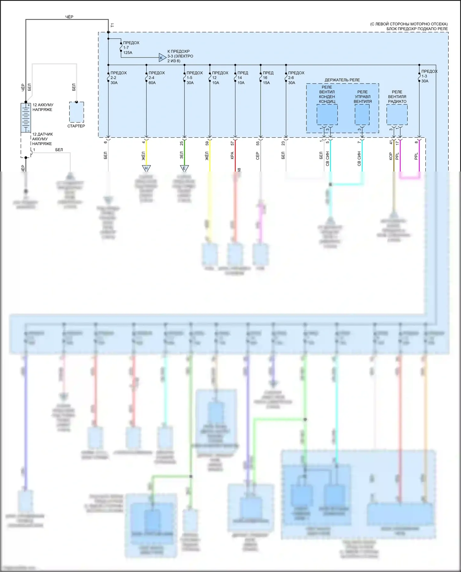 CR-V Honda V (2016-2022): Электросхема блока предохранителей реле, с бесключевым доступом (1 из 6) 