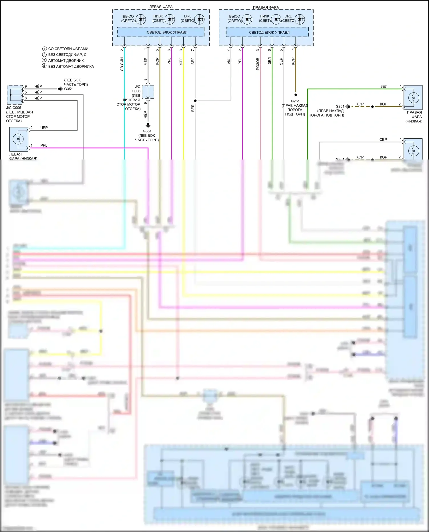 CR-V Honda V (2016-2022): Электросхема фар (2 из 2) 