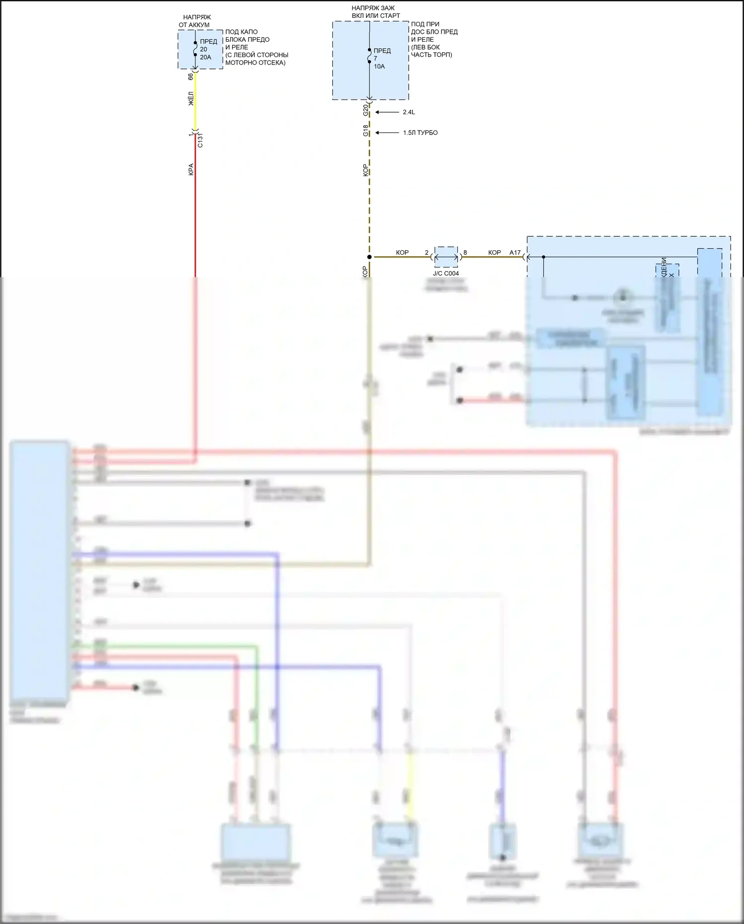 CR-V Honda V (2016-2022): 2.4l, электросхема awd 