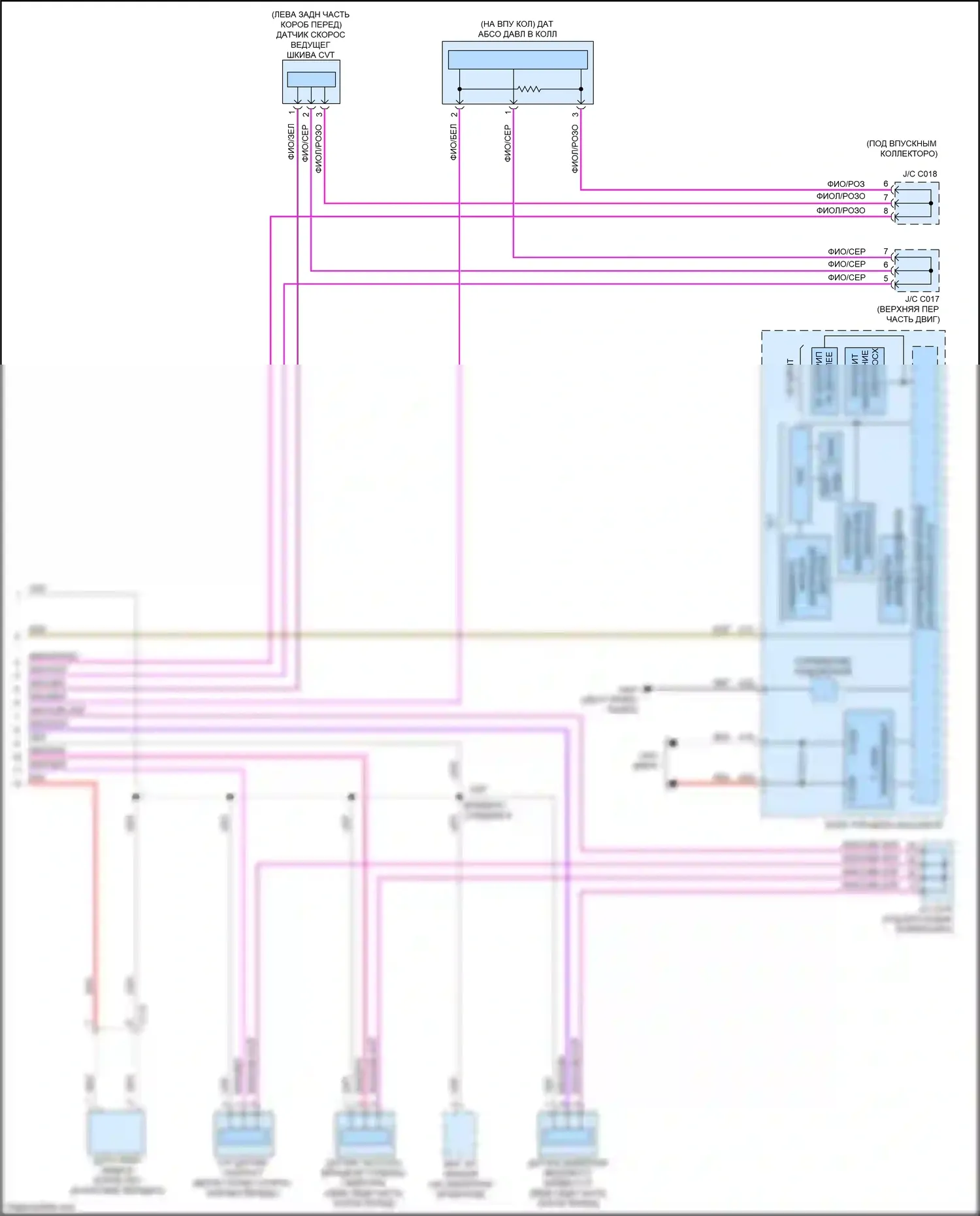 CR-V Honda V (2016-2022): 2.4l, электросхема соединений автоматической коробки передач (3 из 3) 