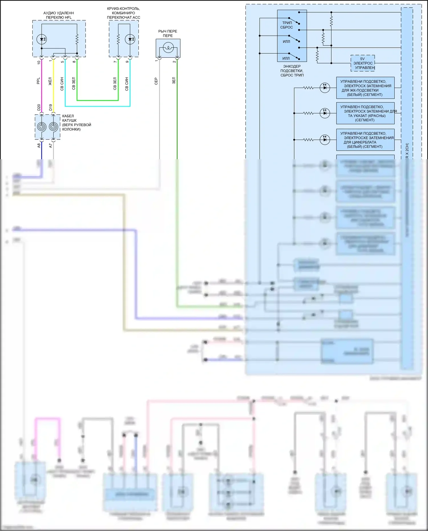CR-V Honda V (2016-2022): Электросхема подсветки приборной панели (3 из 3) 