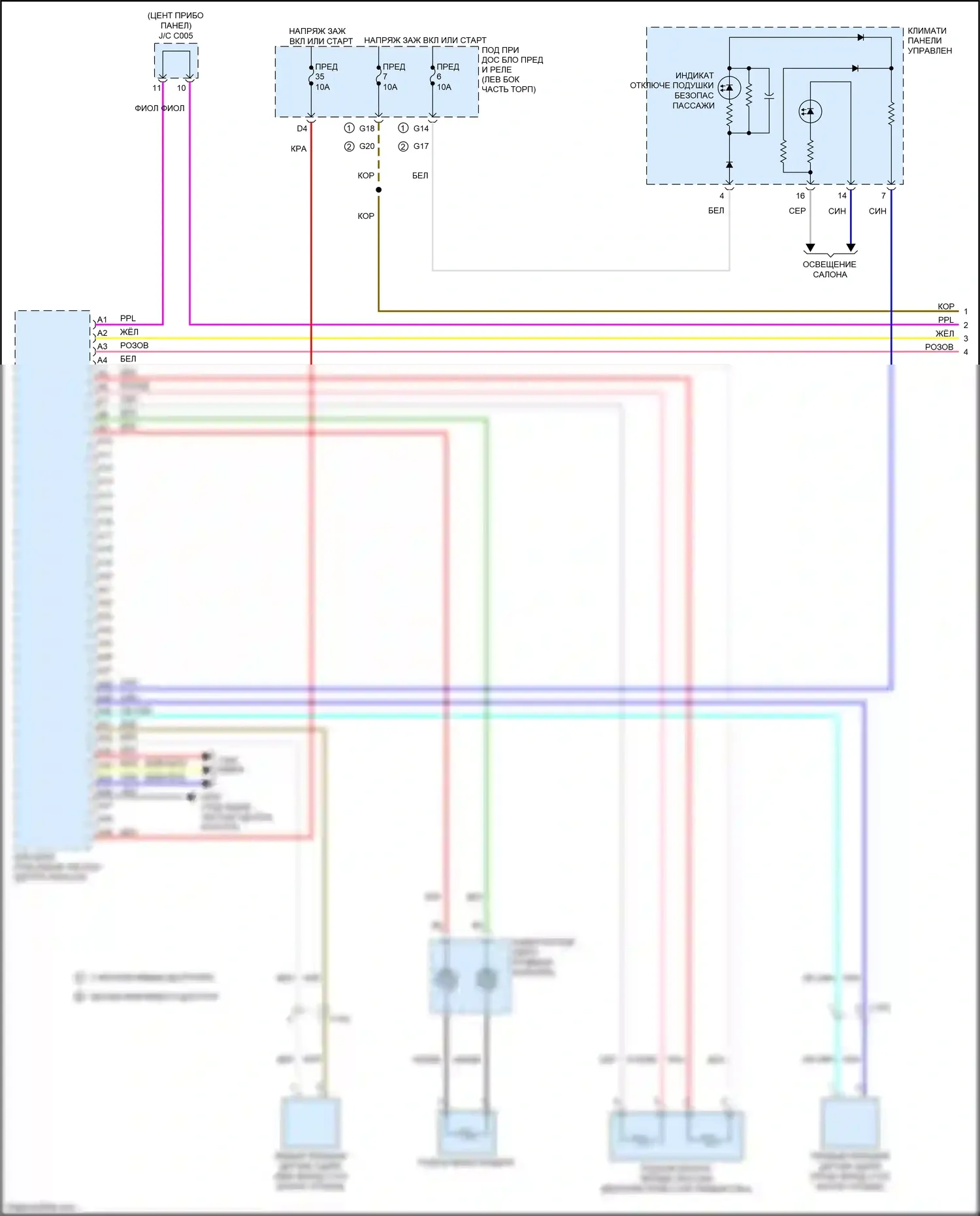 CR-V Honda V (2016-2022): Электросхема подушек безопасности (1 из 3) 