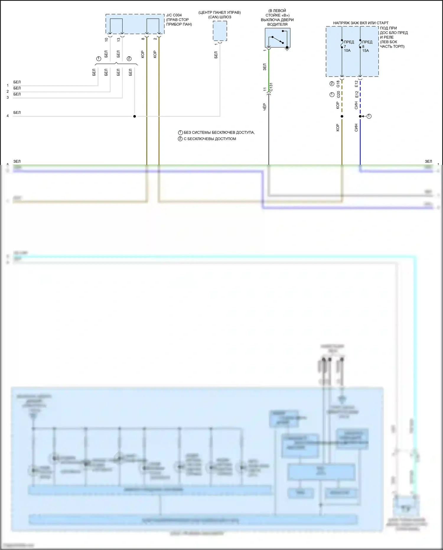 CR-V Honda V (2016-2022): Электросхема приборной панели (2 из 4) 