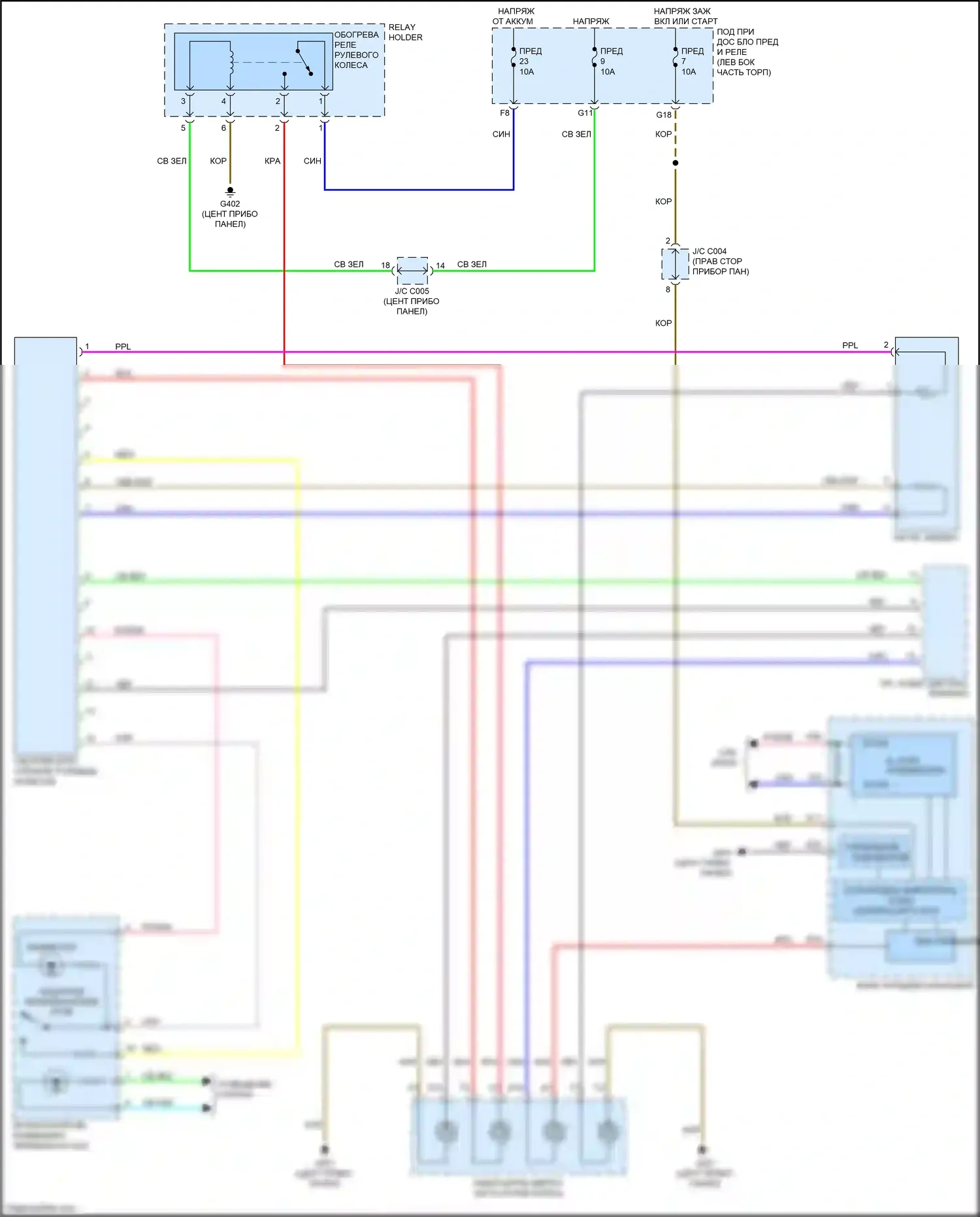 CR-V Honda V (2016-2022): Электросхема рулевого колеса с подогревом 
