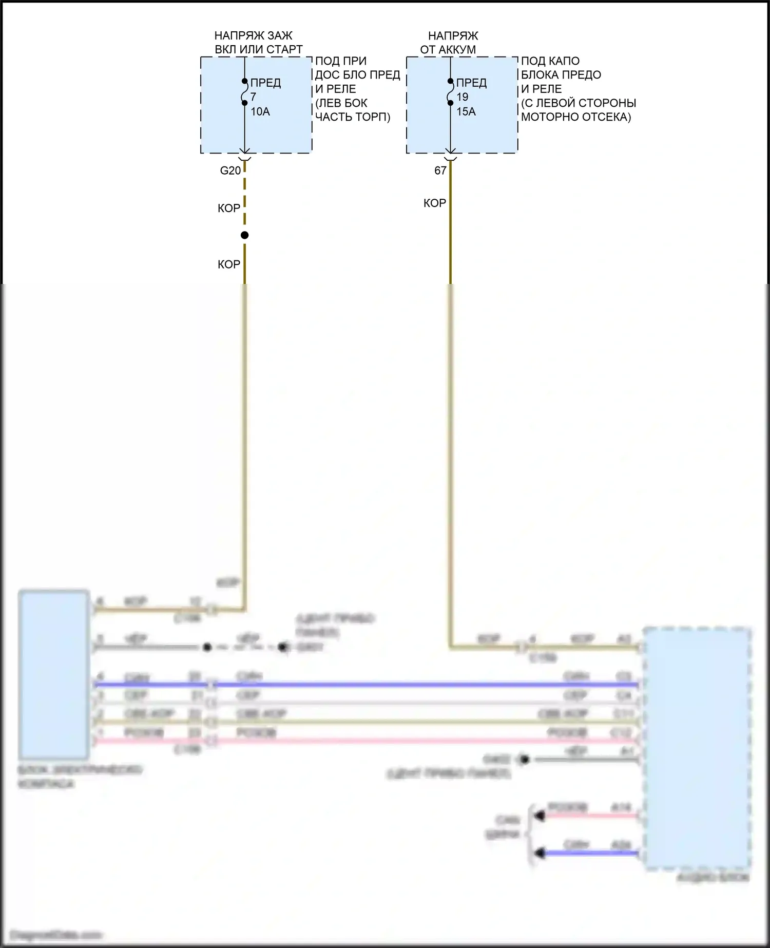 CR-V Honda V (2016-2022): Электросхема компаса 
