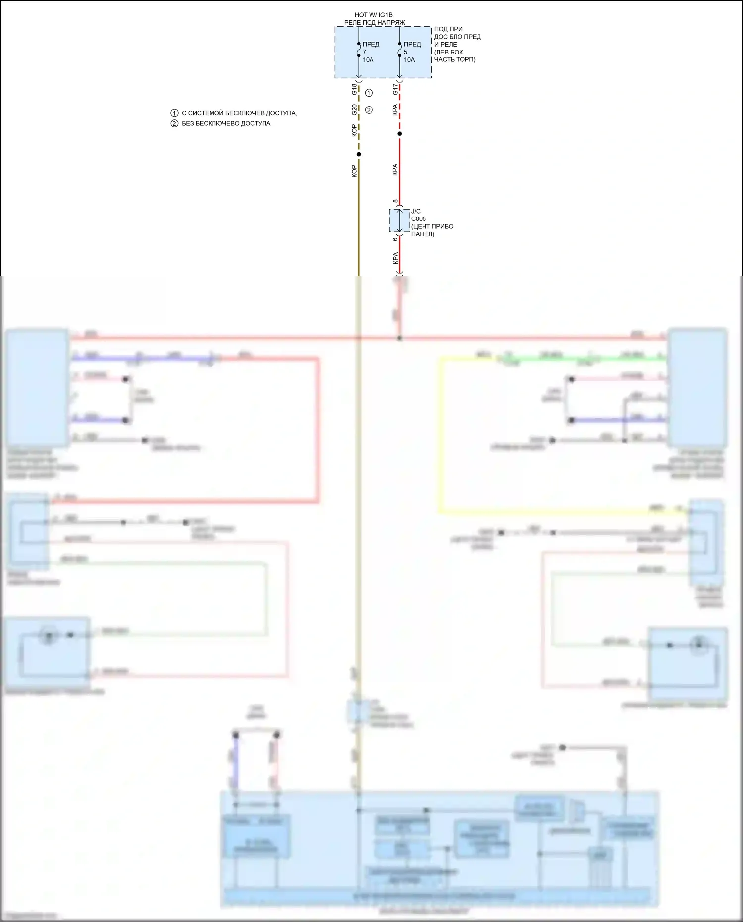 CR-V Honda V (2016-2022): Электросхема мониторинга в слепой зоне 