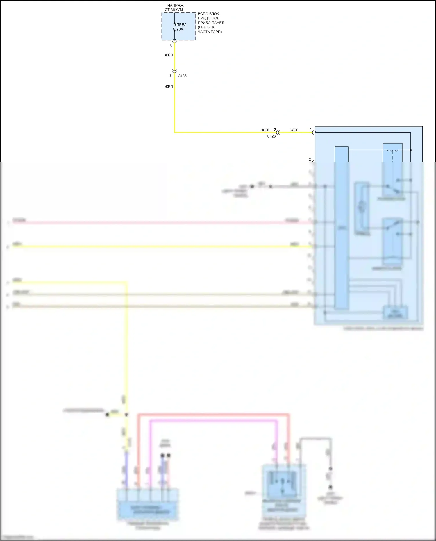 CR-V Honda V (2016-2022): Панорамная электросхема крыши (2 из 2) 