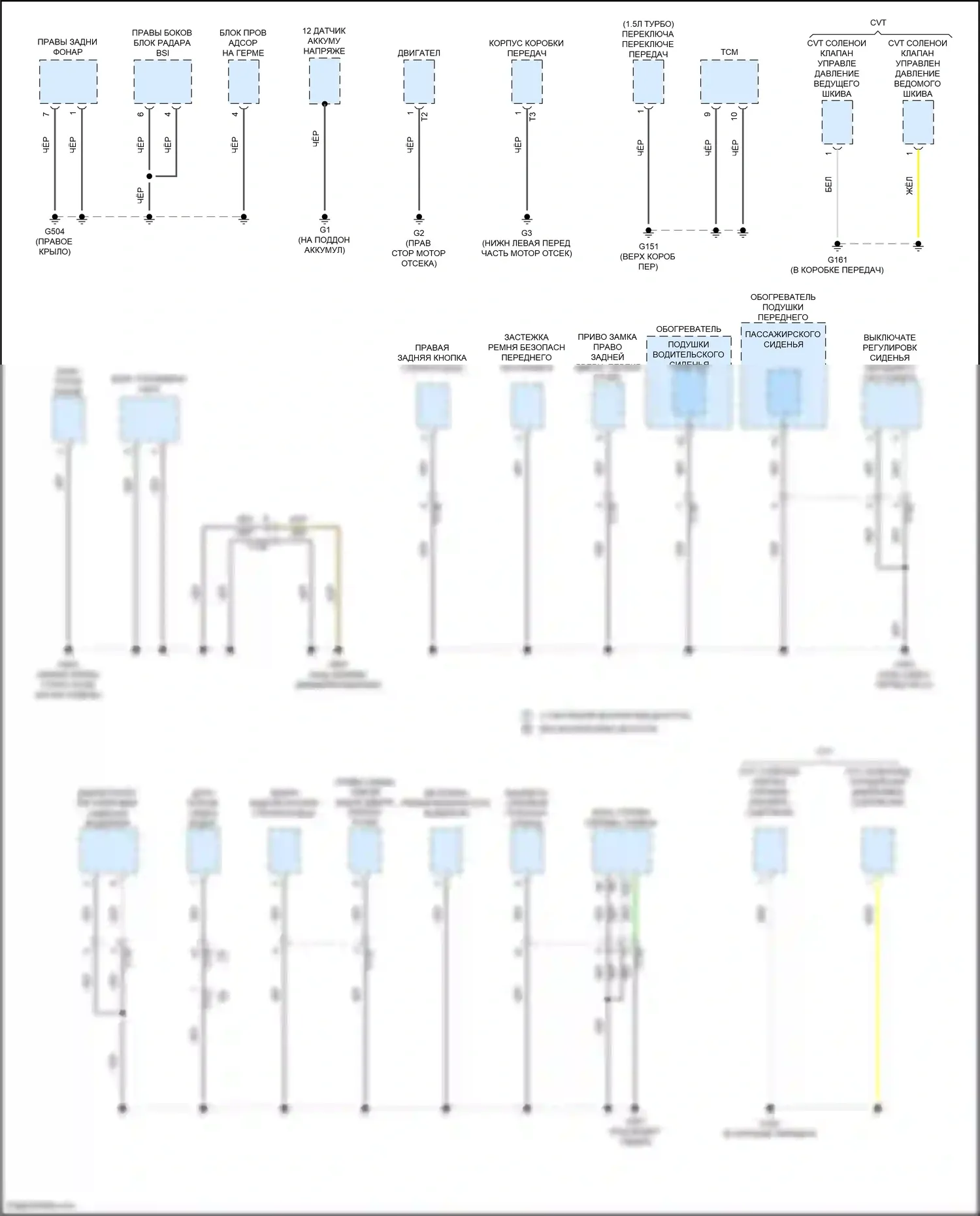 CR-V Honda V (2016-2022): Электросхема точек подключения масс (4 из 5) 