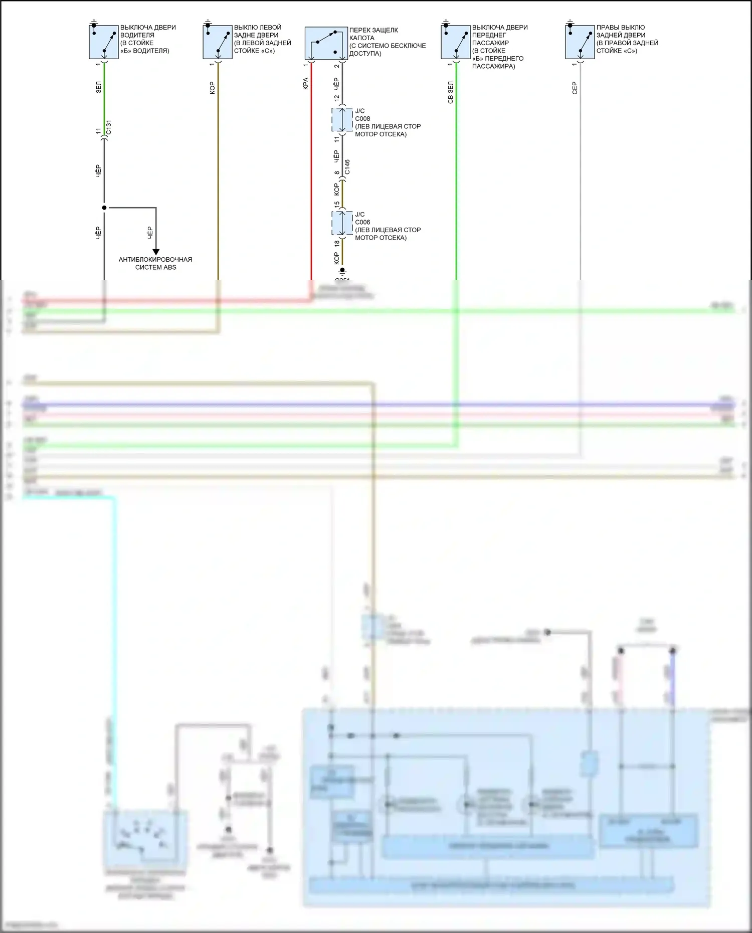 CR-V Honda V (2016-2022): Электросхема центрального замка (4 из 6) 