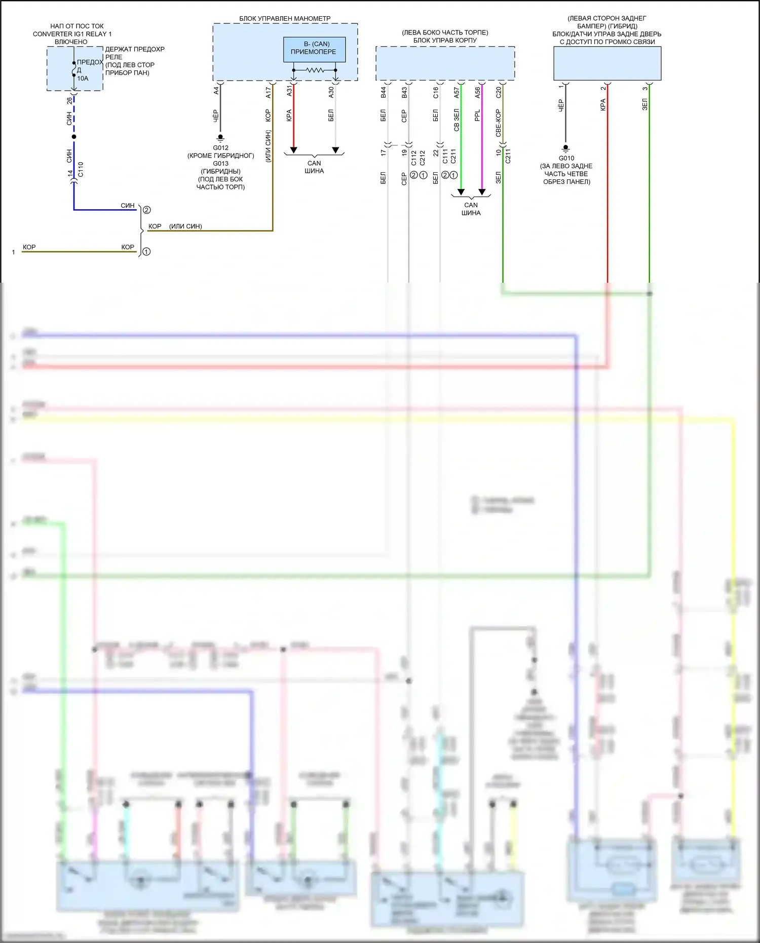 CR-V Honda VI (2022-2024): Электросхема силовой двери багажника (2 из 2) 