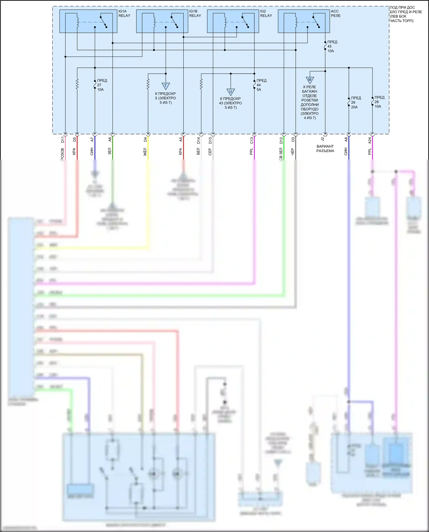 CR-V Honda VI (2022-2024): Электросхема блока предохранителей реле, кроме гибридного (6 из 7) 