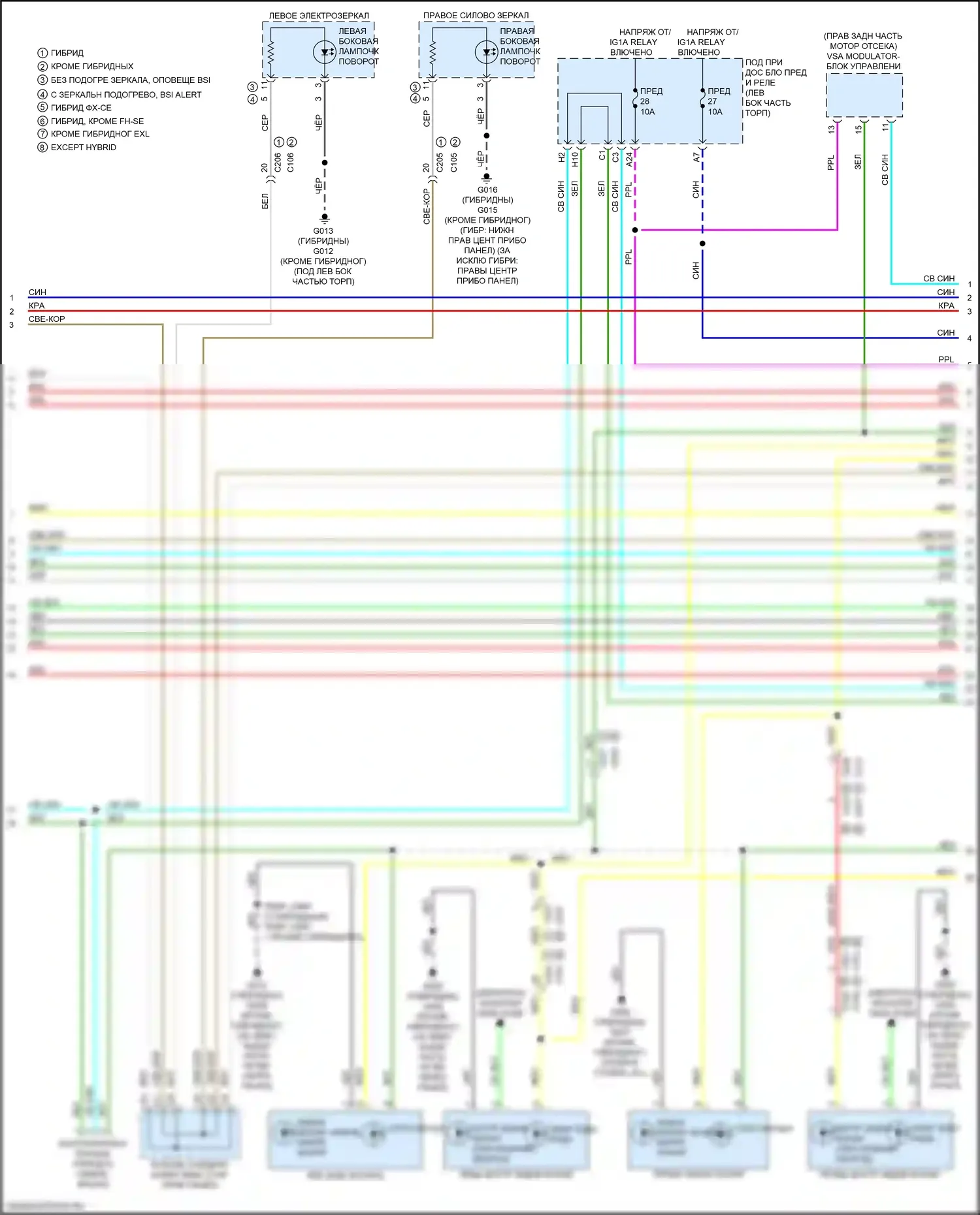 CR-V Honda VI (2022-2024): Электросхема фар и фонарей (2 из 3) 